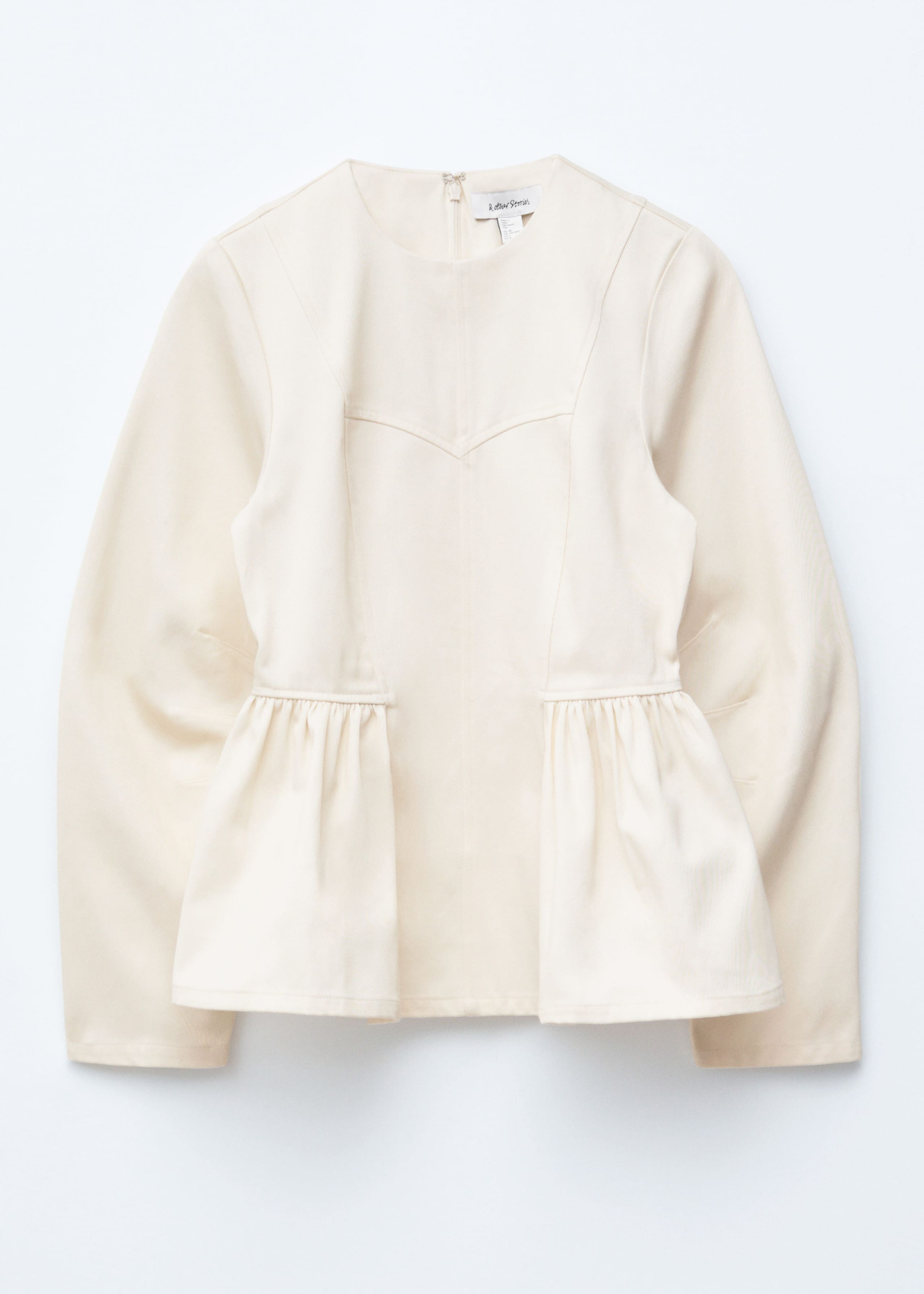 Oberteil aus Baumwolle mit Schößchen - Schwarz - Stillleben