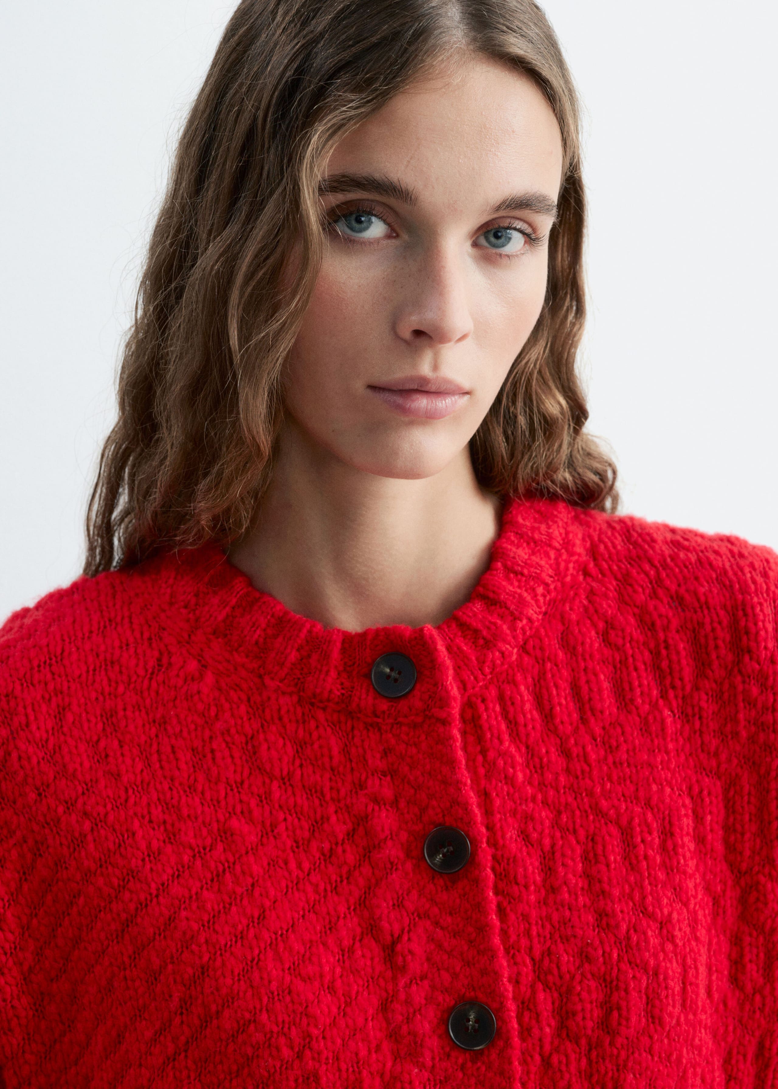 Wool-Cotton Cardigan - Olive - Lookbook