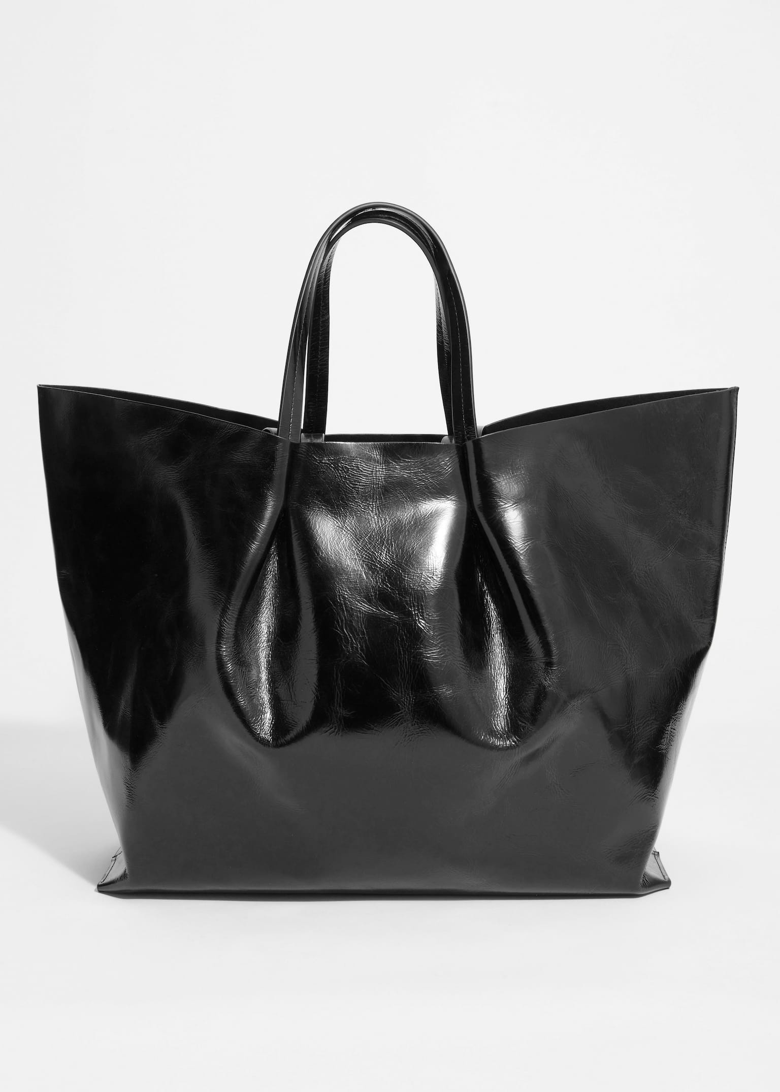 XL Leather Tote Bag - Black