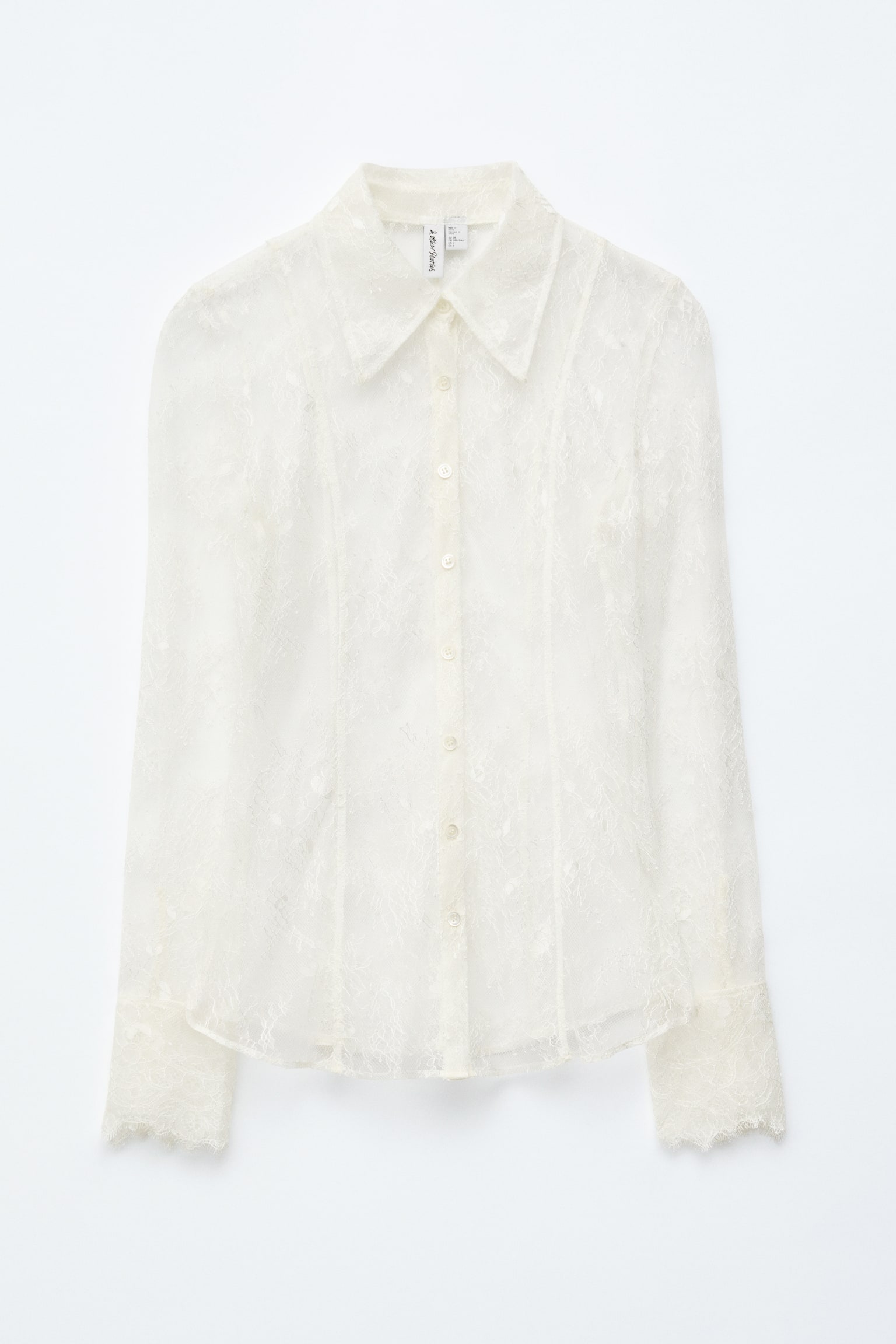 Camisa de encaje de corte cónico - Crema - 2