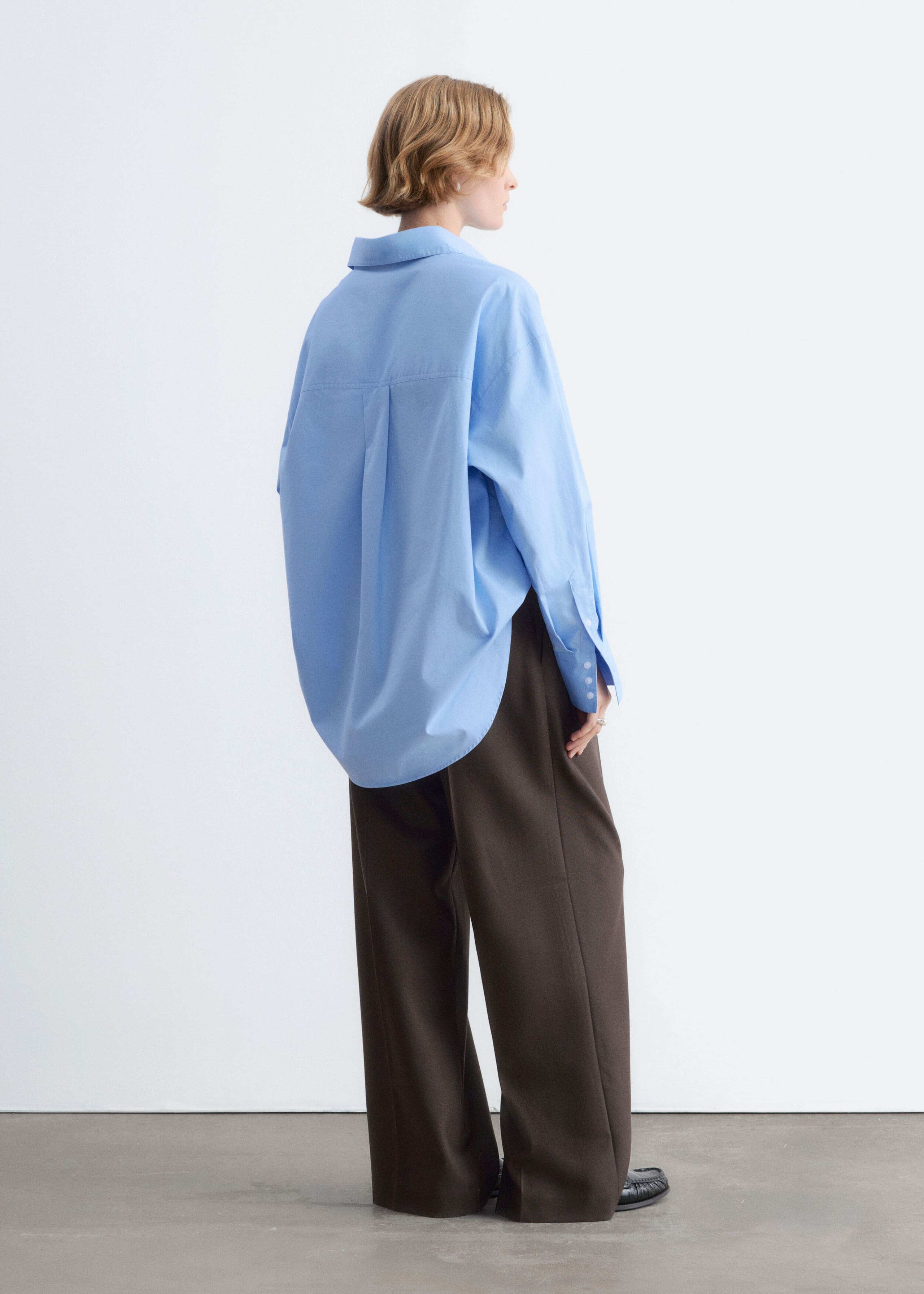 Pantaloni sartoriali in misto lana - Marrone scuro - Lookbook