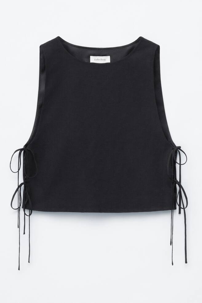 Cuello tejido tipo babero - Negro/Marrón oscuro - 1