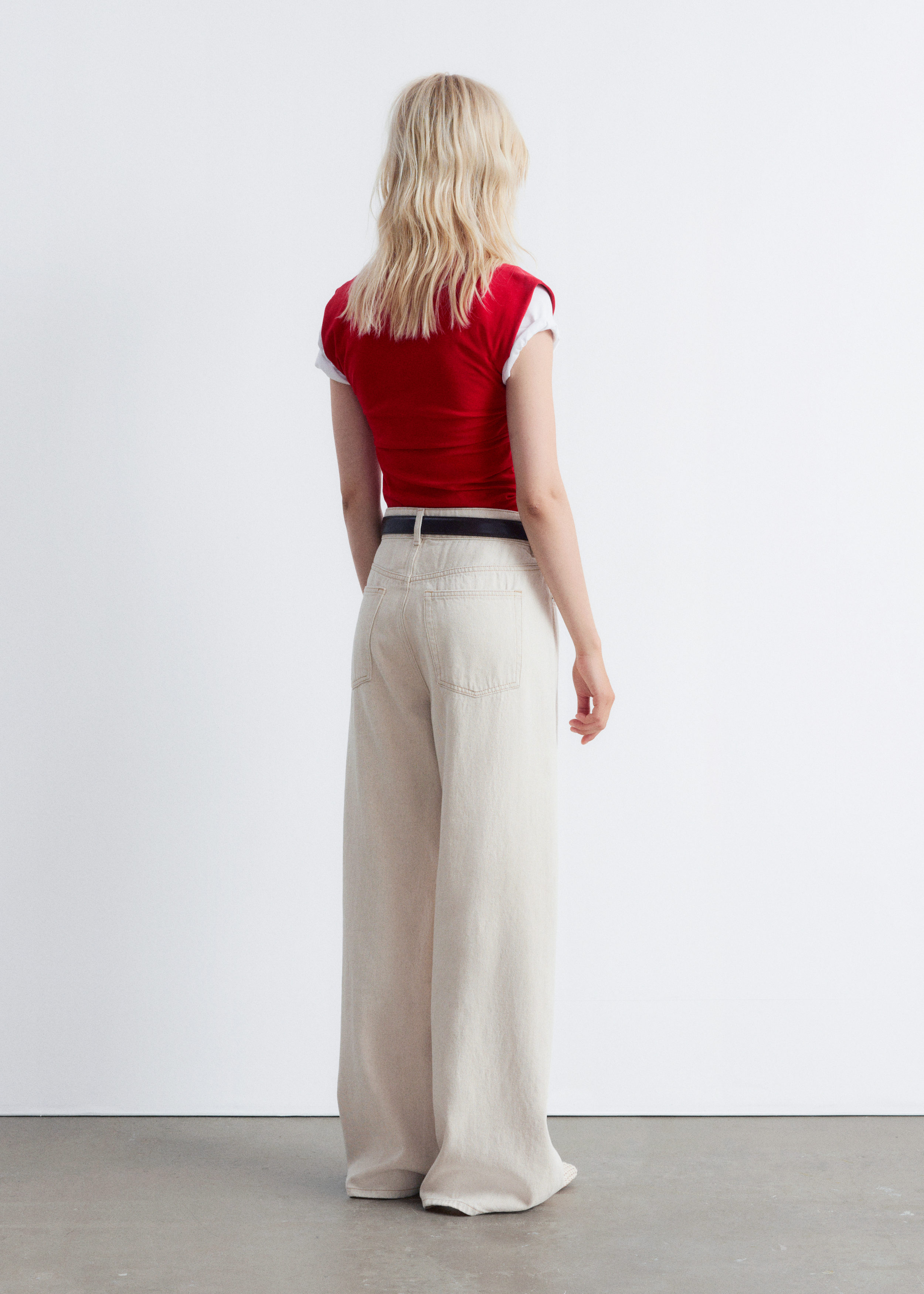 Ruched Jersey Tank Top - Red - Lookbook