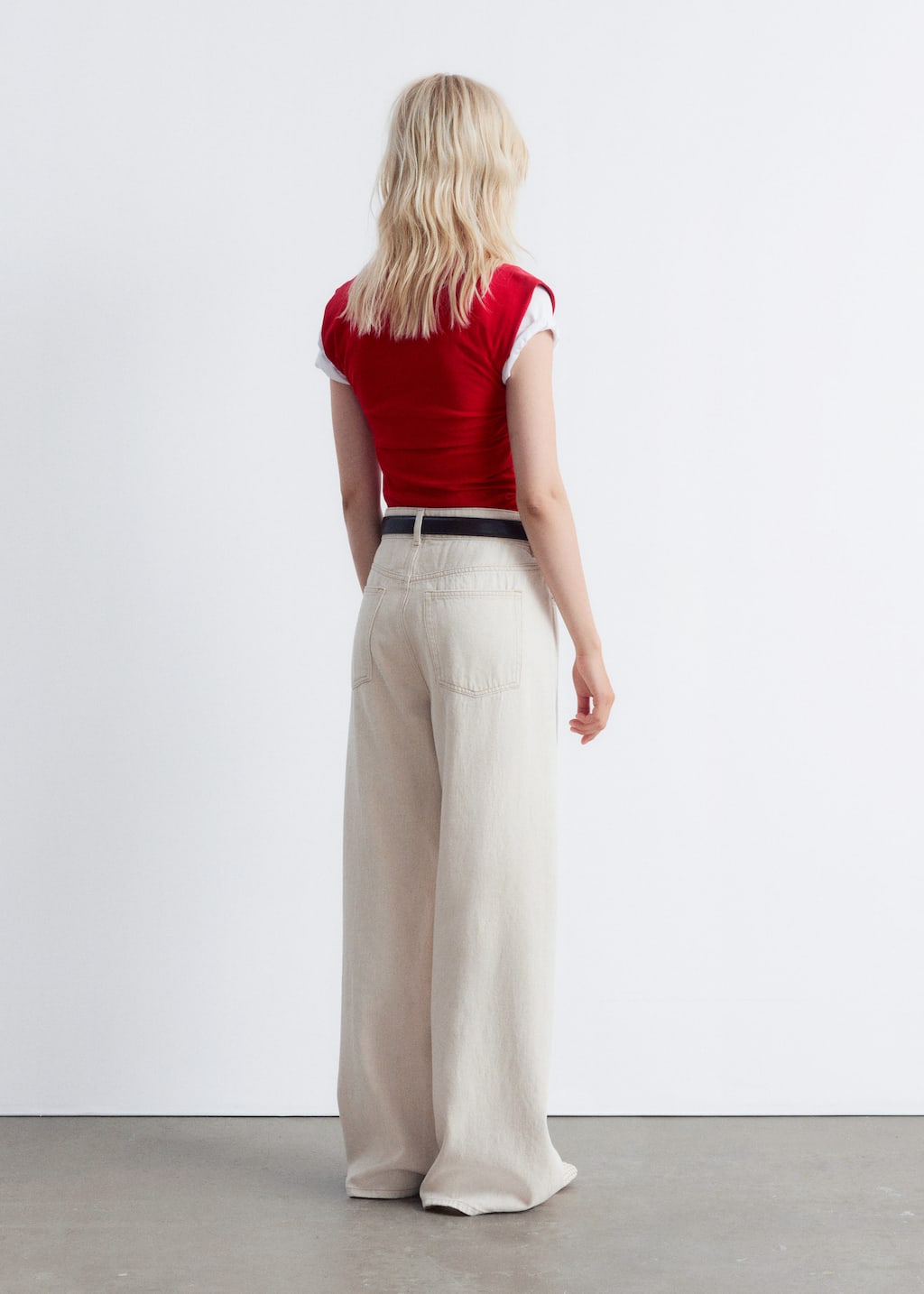 Ruched Jersey Tank Top - Red - Lookbook