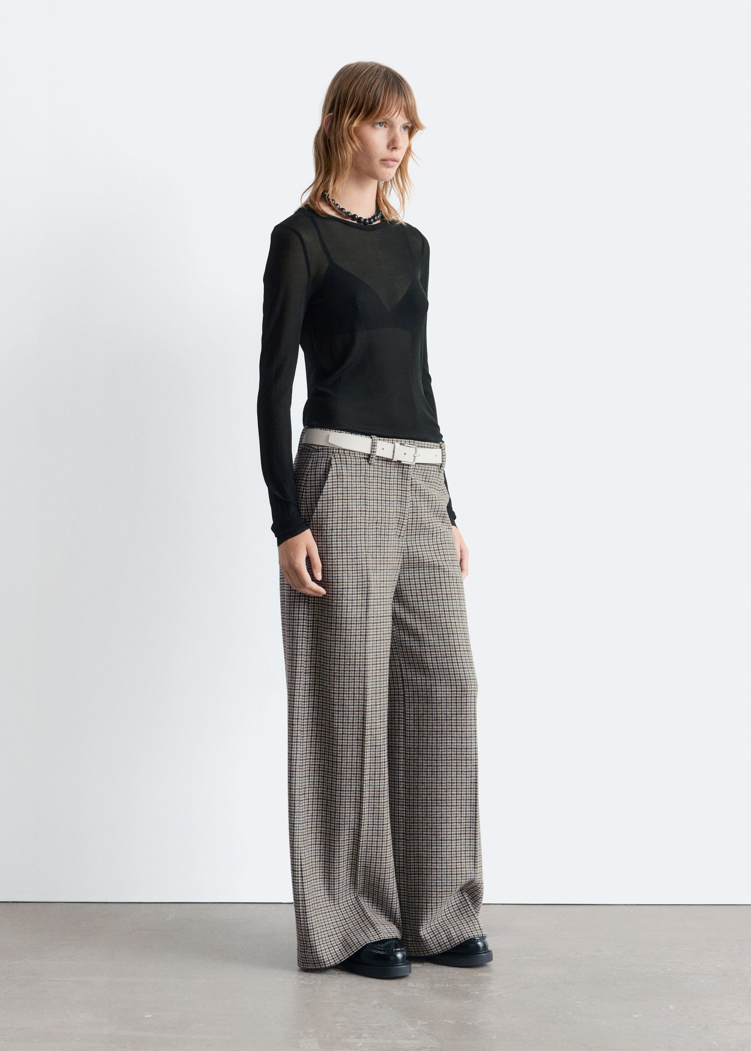 Image of Wide-Leg Wool Trousers