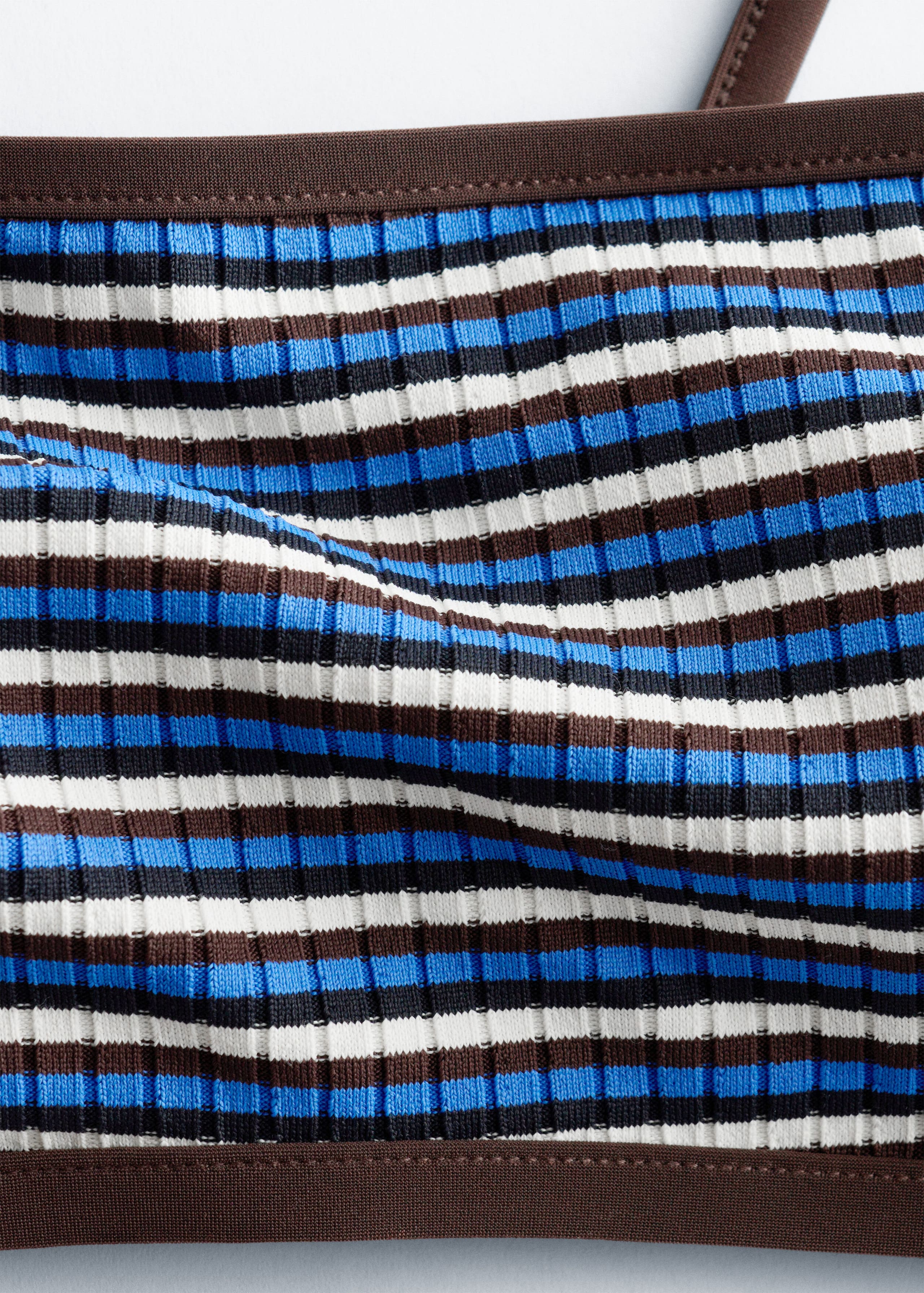 Image of Ribbed Bandeau Bikini Top