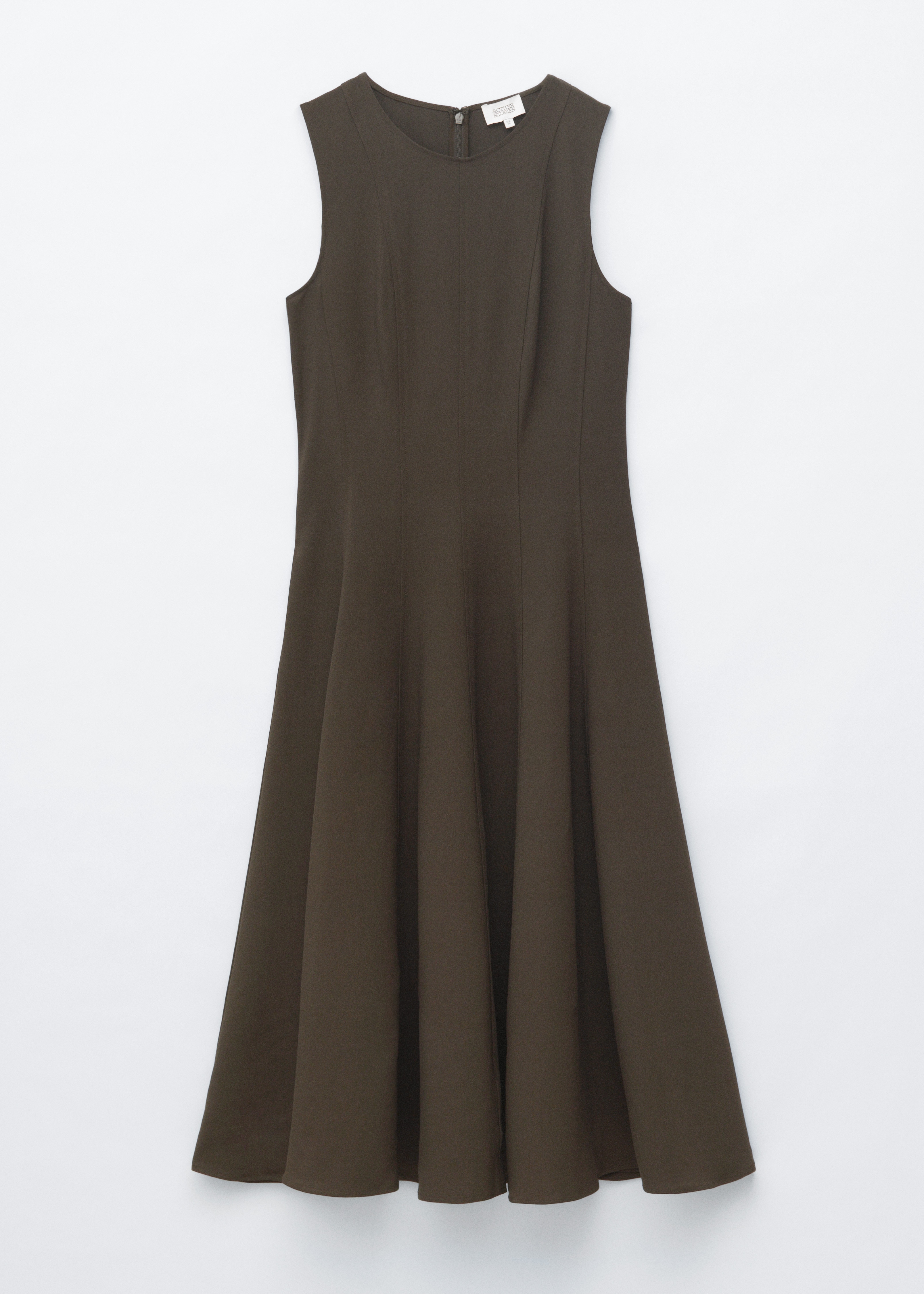 Robe midi à découpes verticales - Marron foncé