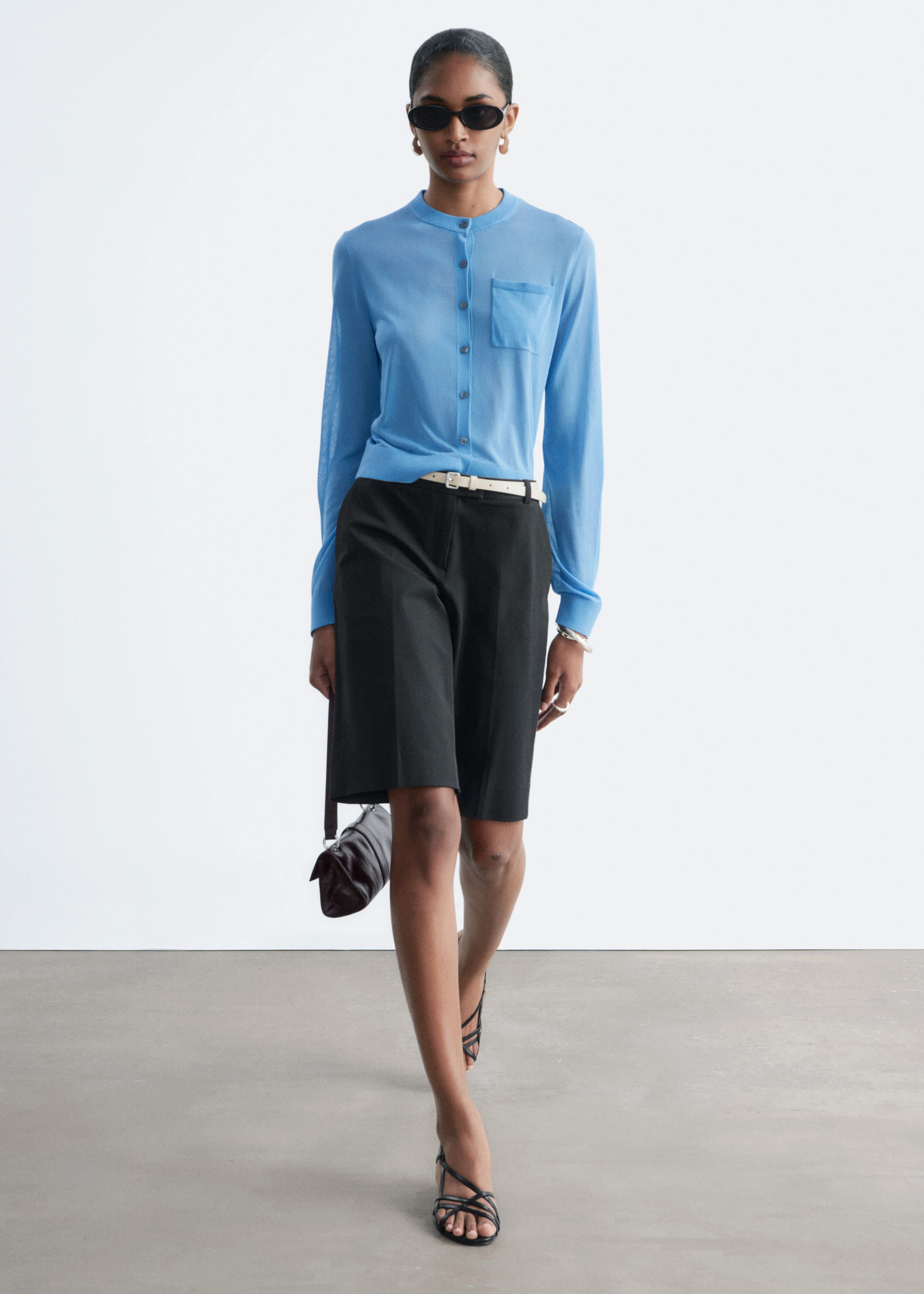 Silk-Blend Cardigan - Blue - Lookbook