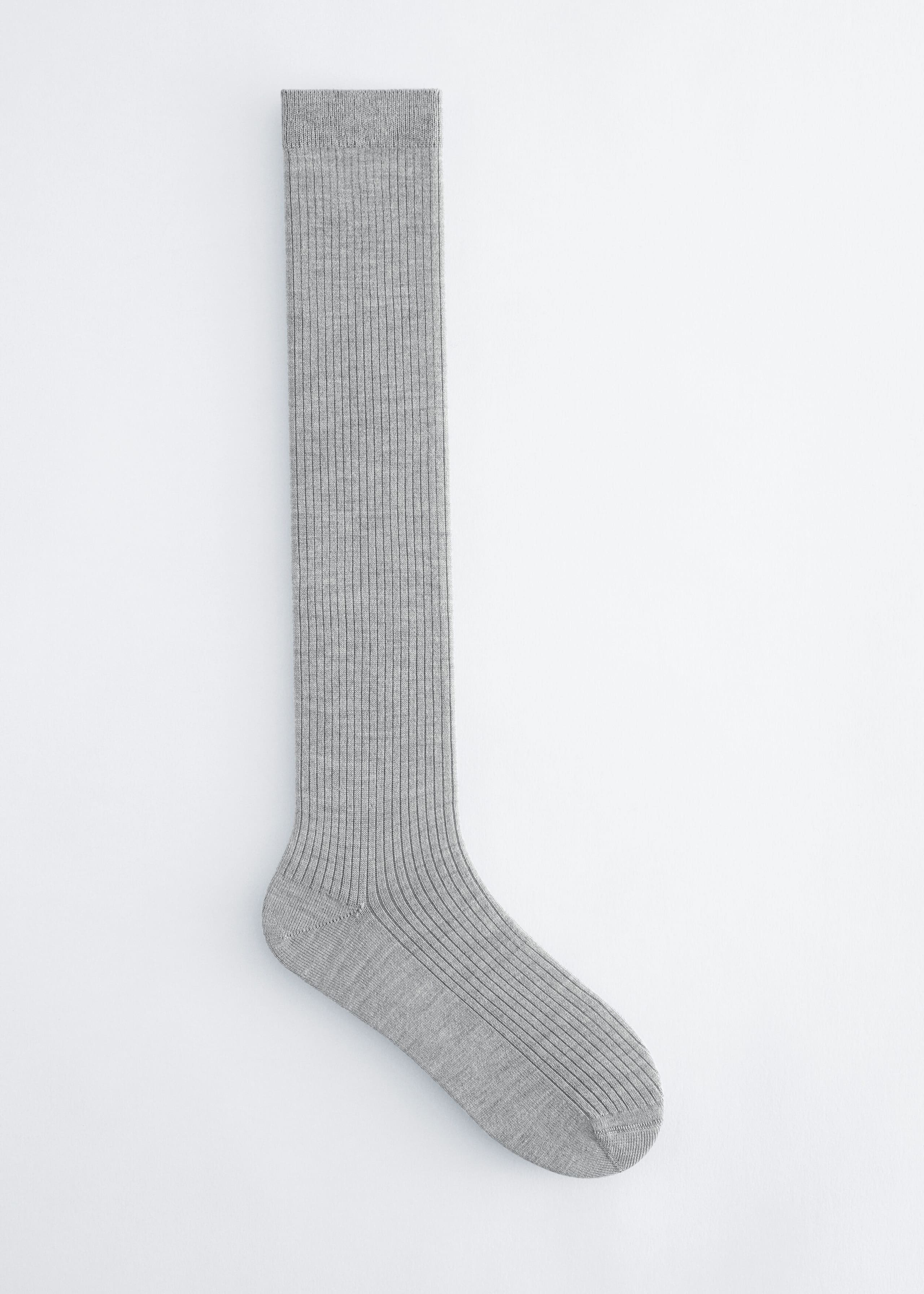 Ribbed Silk-Blend Socks - Grey - Still Life