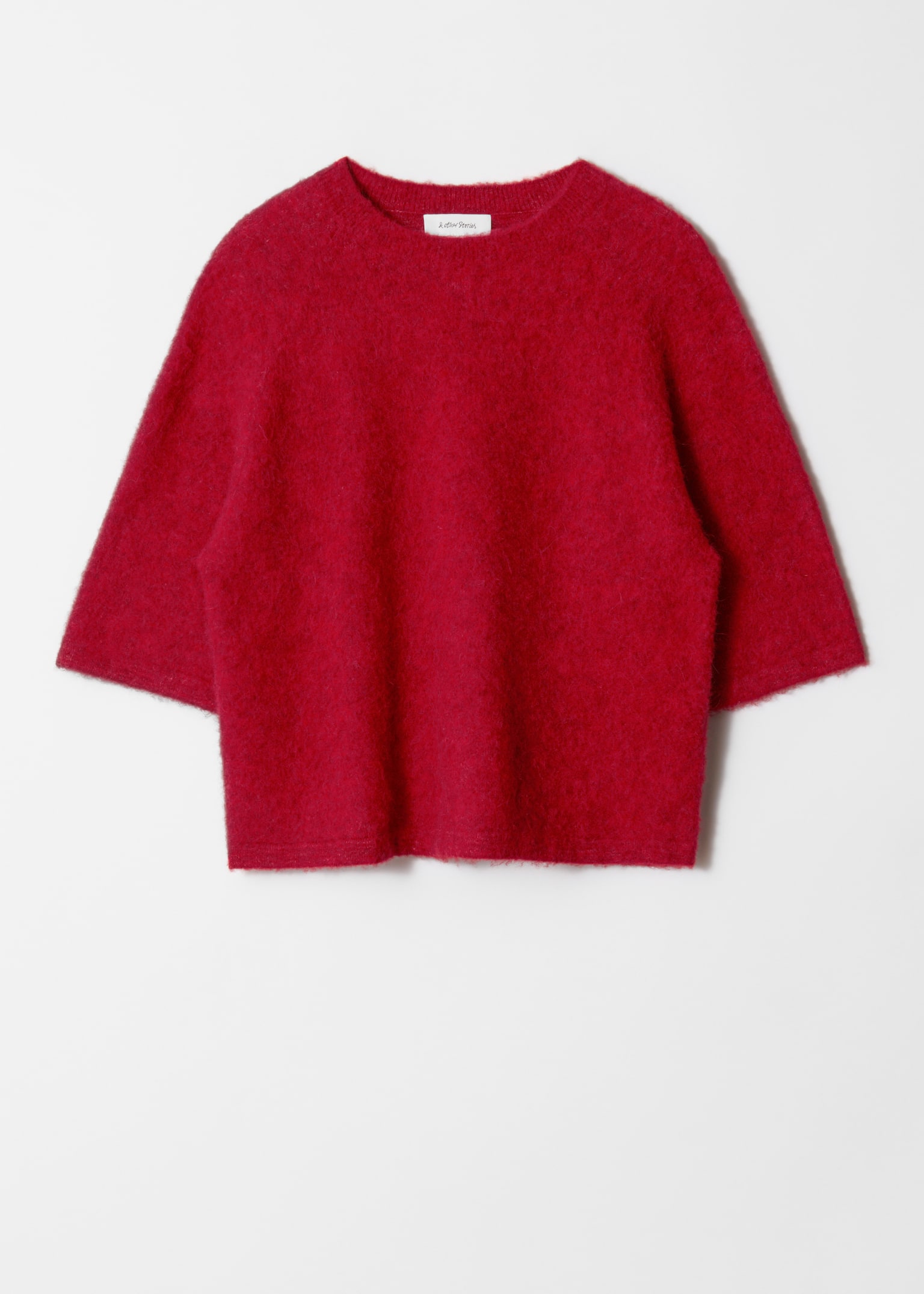 Haut en maille d’alpaga mélangé - Rouge/Avoine/Taupe/Bordeaux/Bleu clair/Bleu poudré/Pêche/Rose clair/Noir/Rose doux - 2