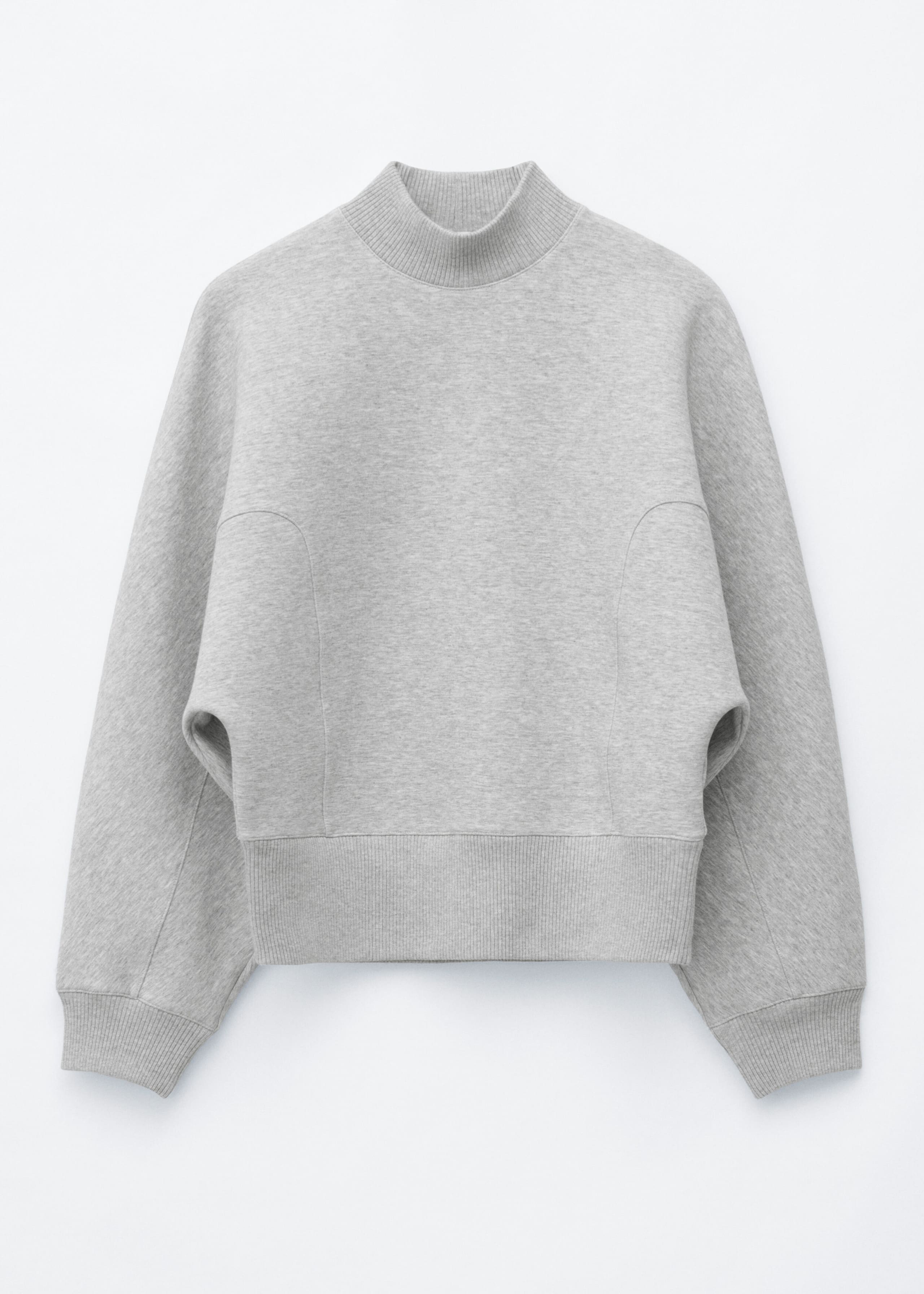 Mock Neck Scuba Sweatshirt - Grey Melange - Still Life