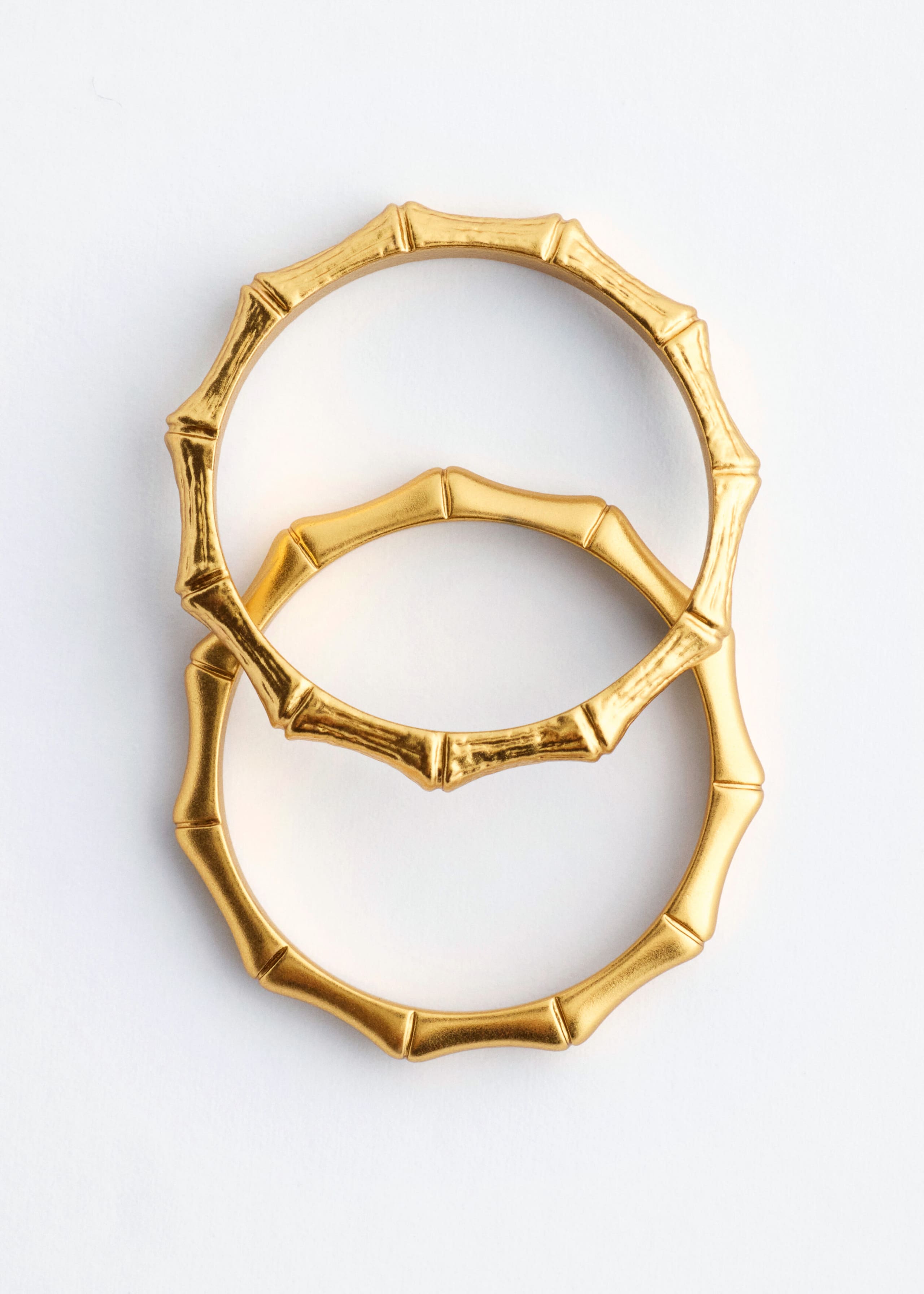 Bamboo-Inspired Ring Set - Gold - Still Life