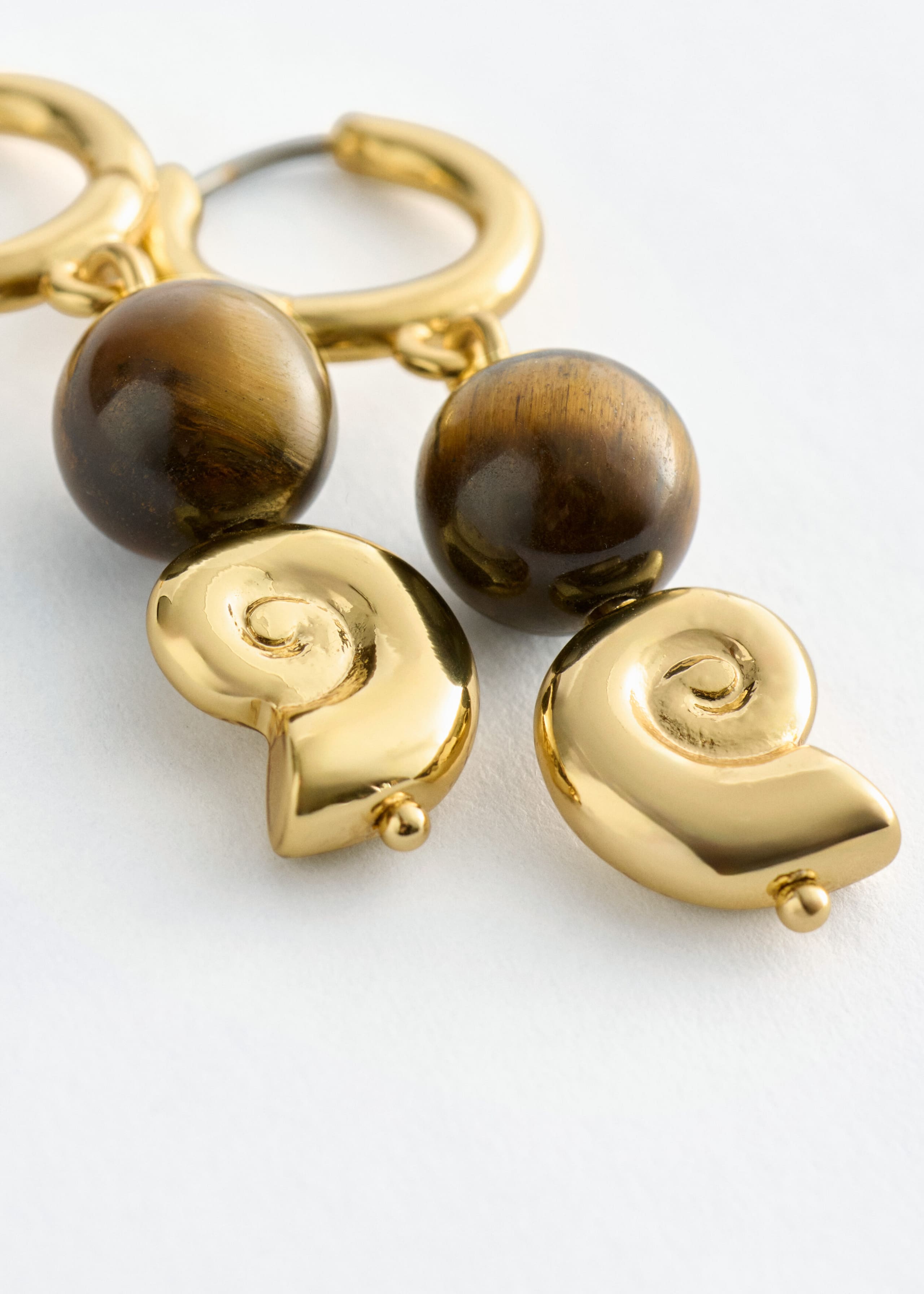 Tiger's Eye Pendant Earrings - {{variantName}} - Descriptive Detail