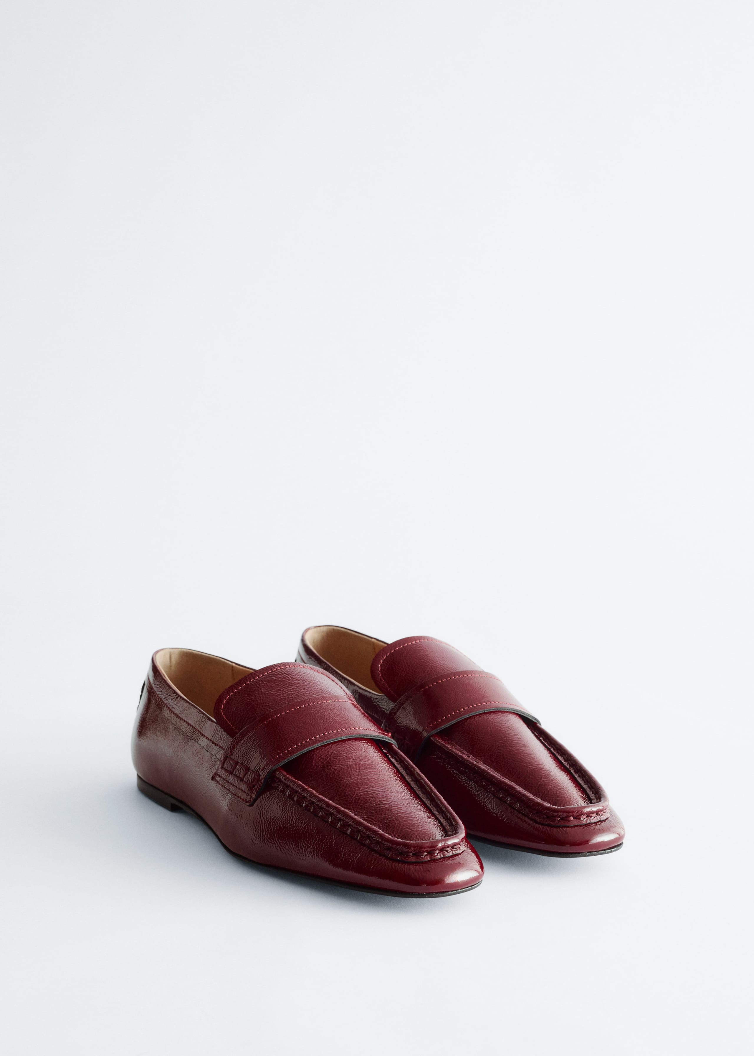 Image of Square-Toe Leather Loafers