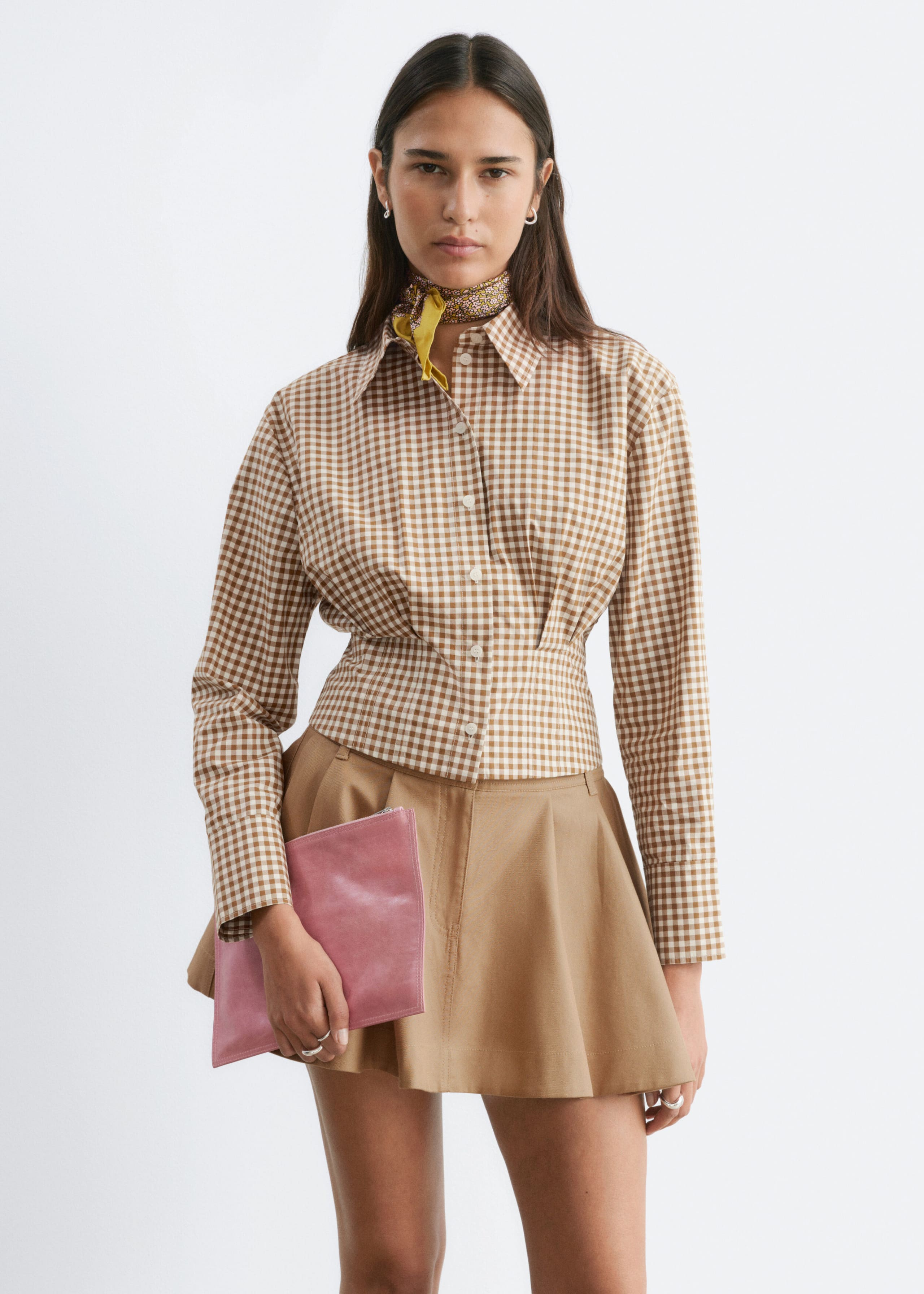 Tapered Shirt - Brown/Checked - Lookbook