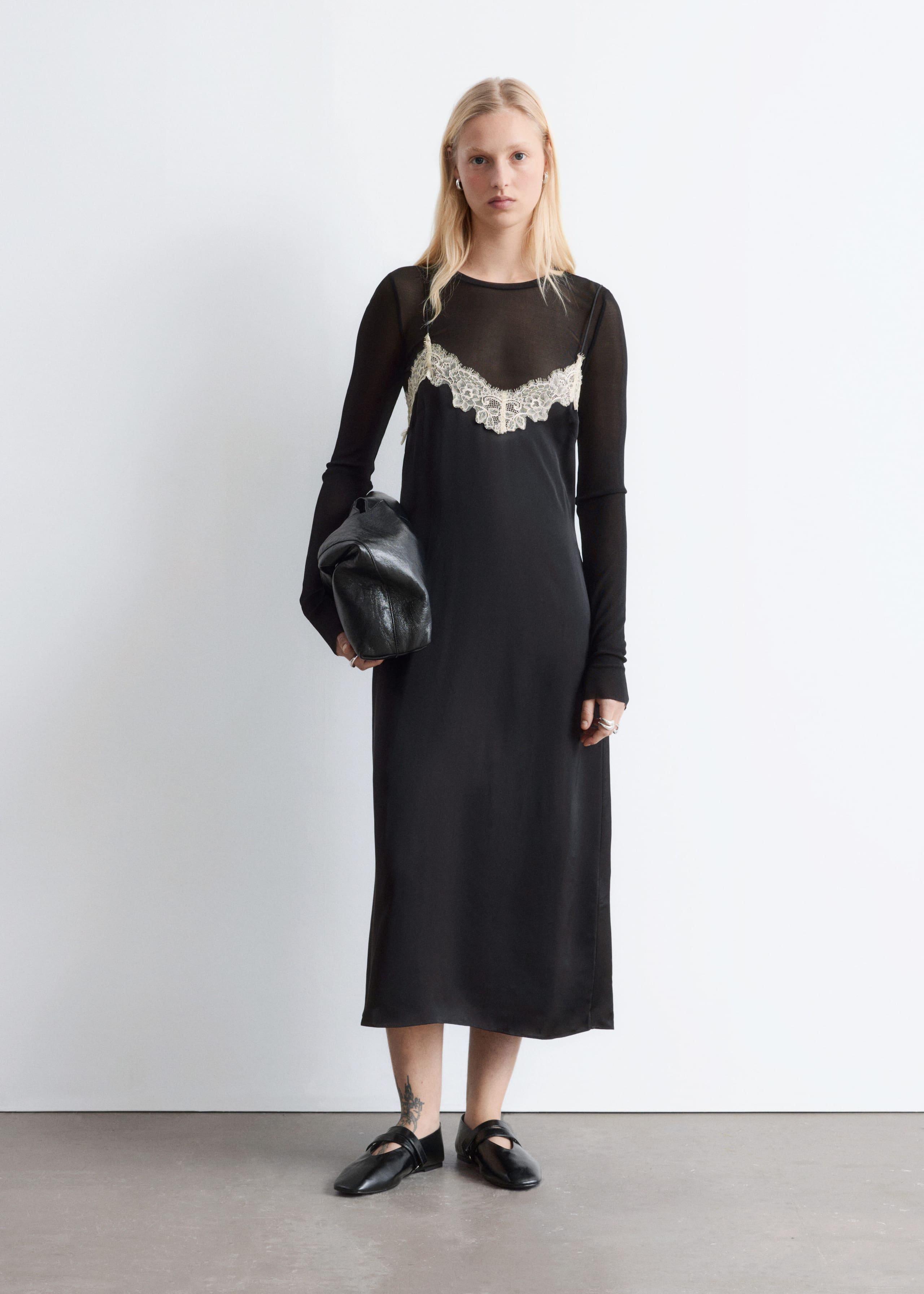 Image of Abito sottoveste midi in raso