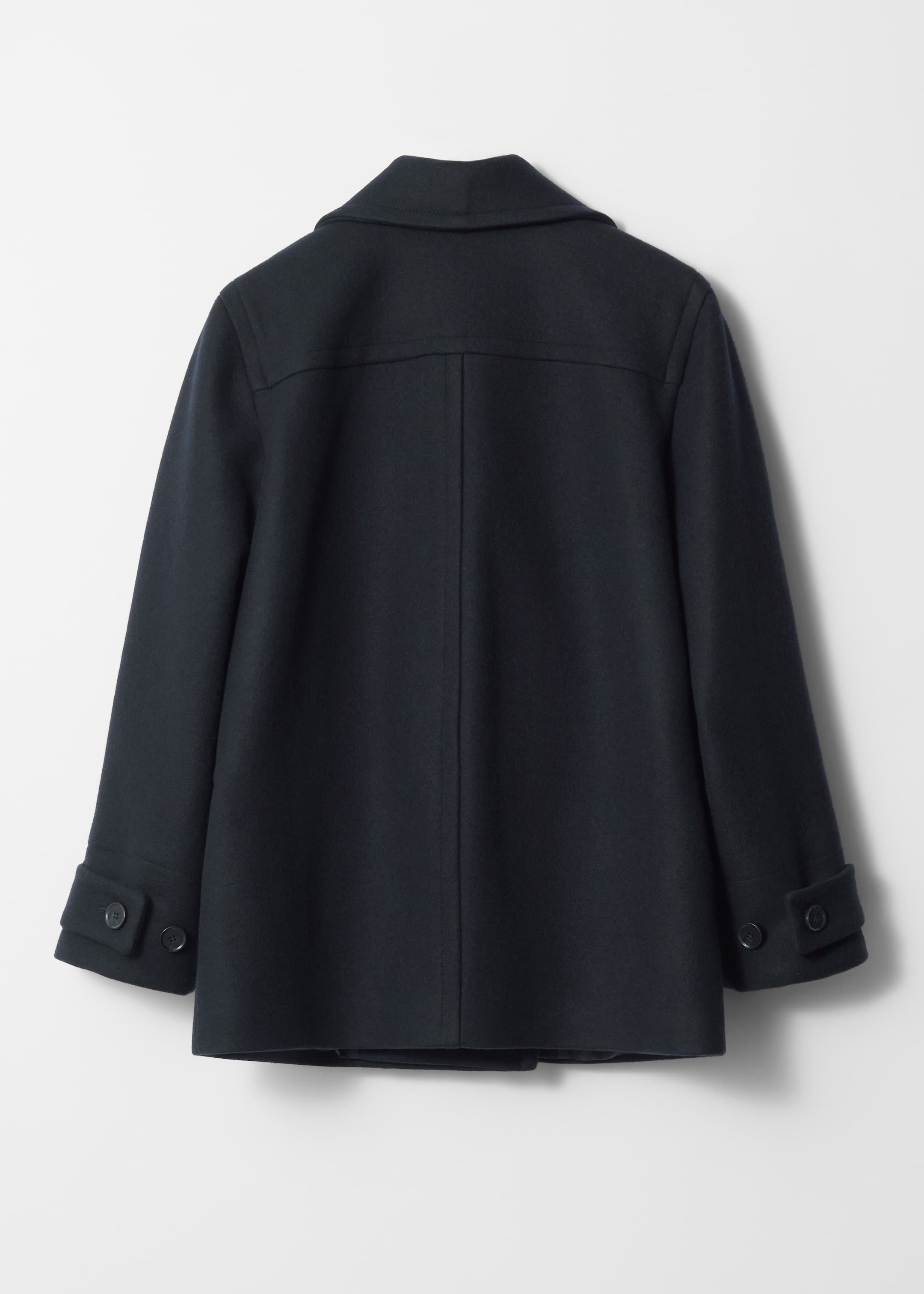 View larger image: Tailored Wool Pea Coat - Navy - Ladies | H&M GB 8