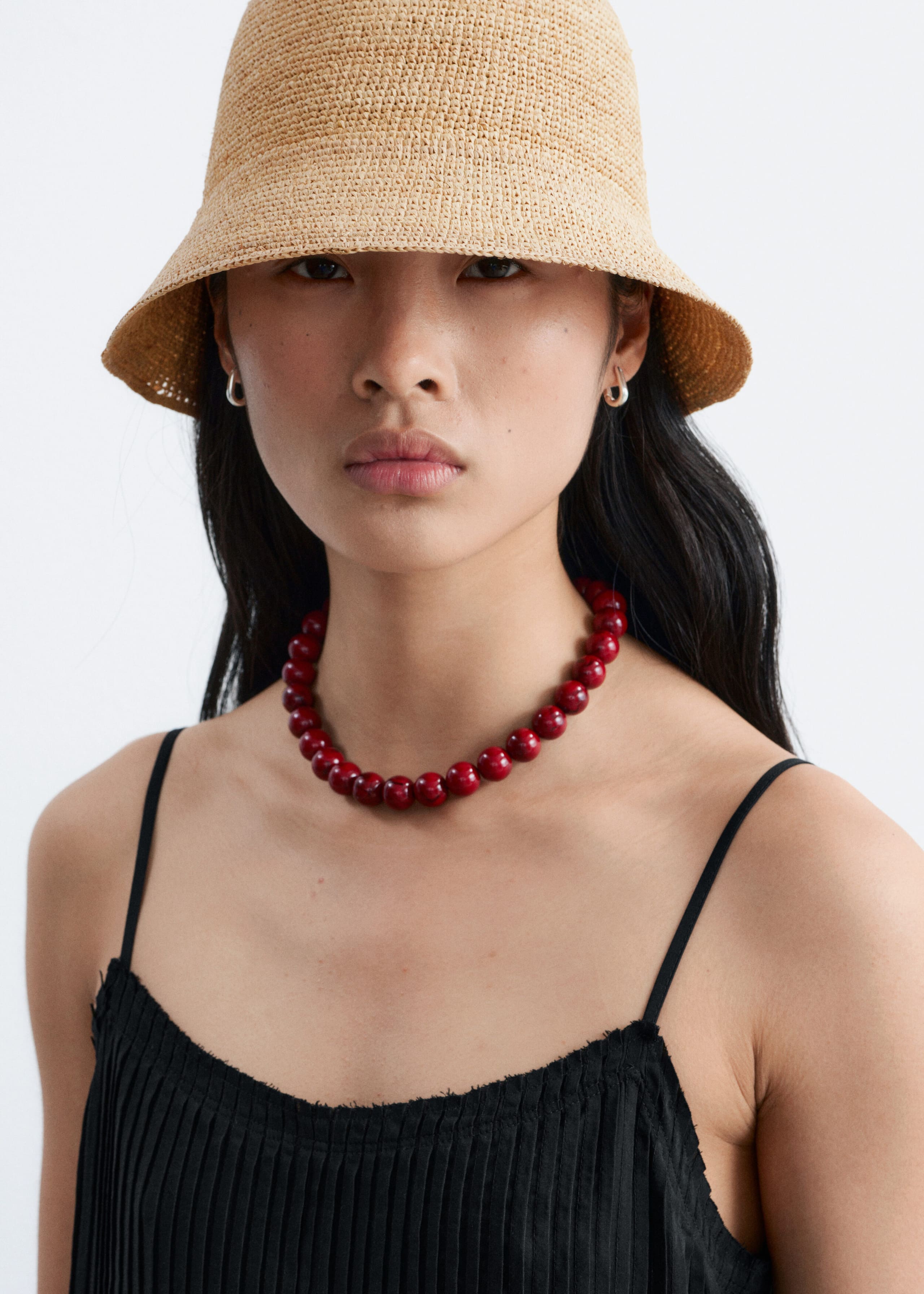 Image of Robe longue à corsage plissé
