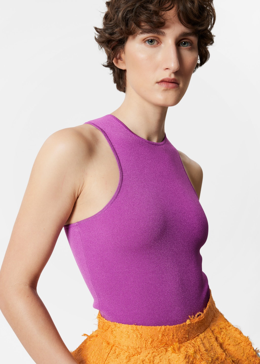 Camiseta de tirantes de punto - Morado - Lookbook