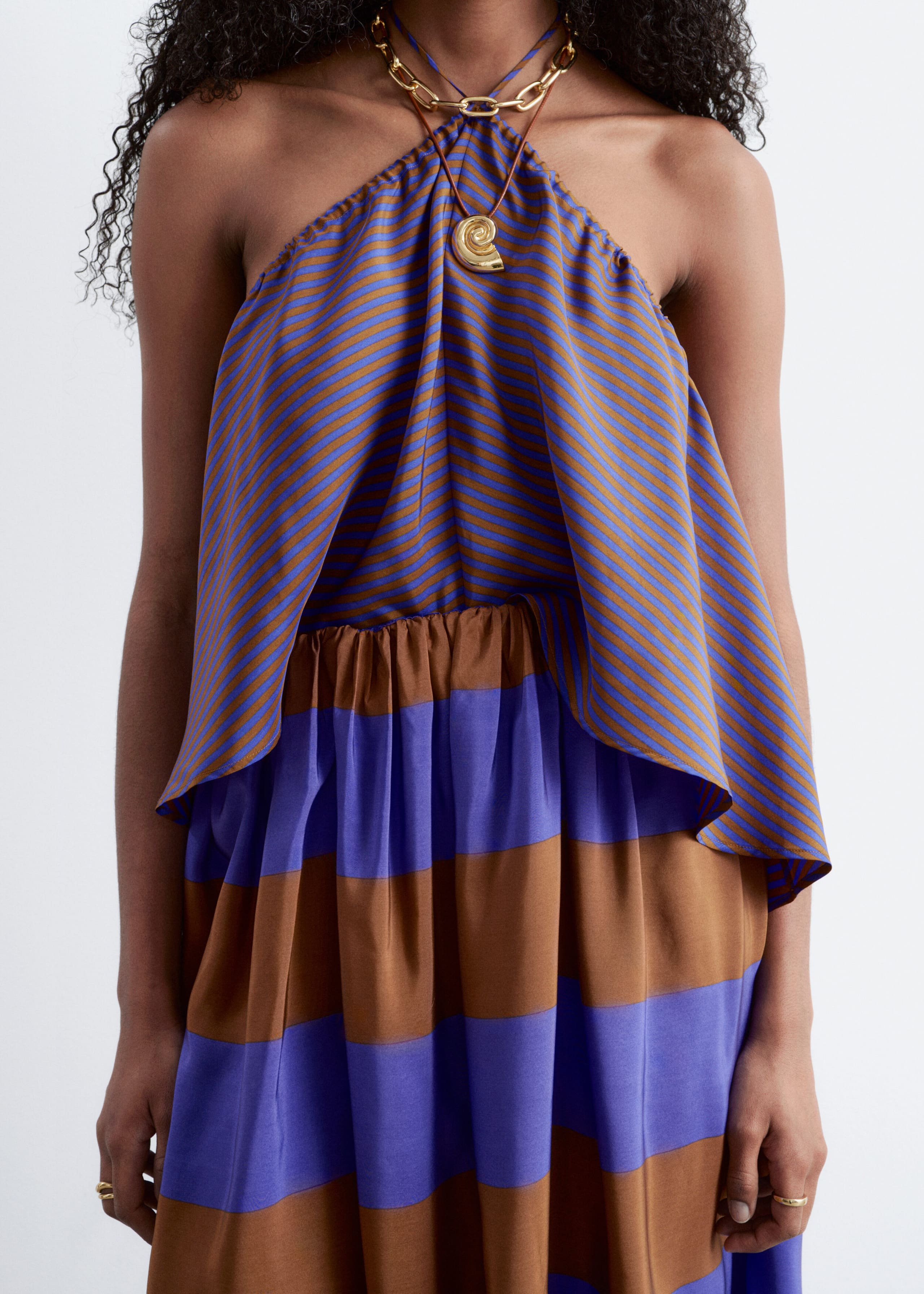 Silk Midi Skirt – Brun/lila – lookbook