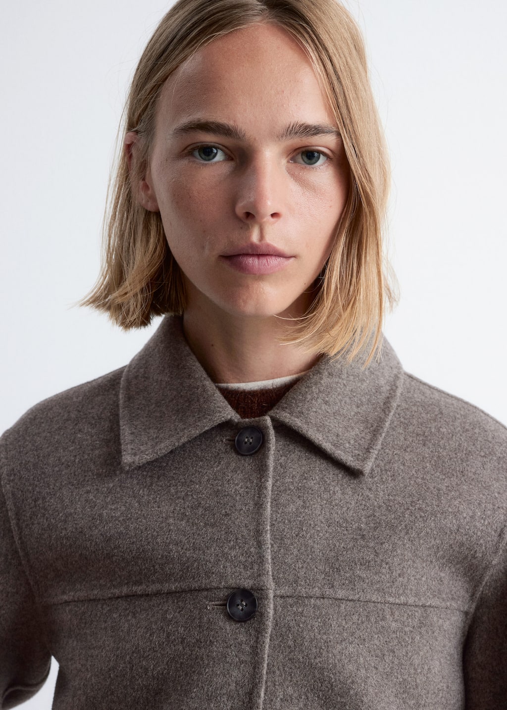 Image of Collared Wool Jacket