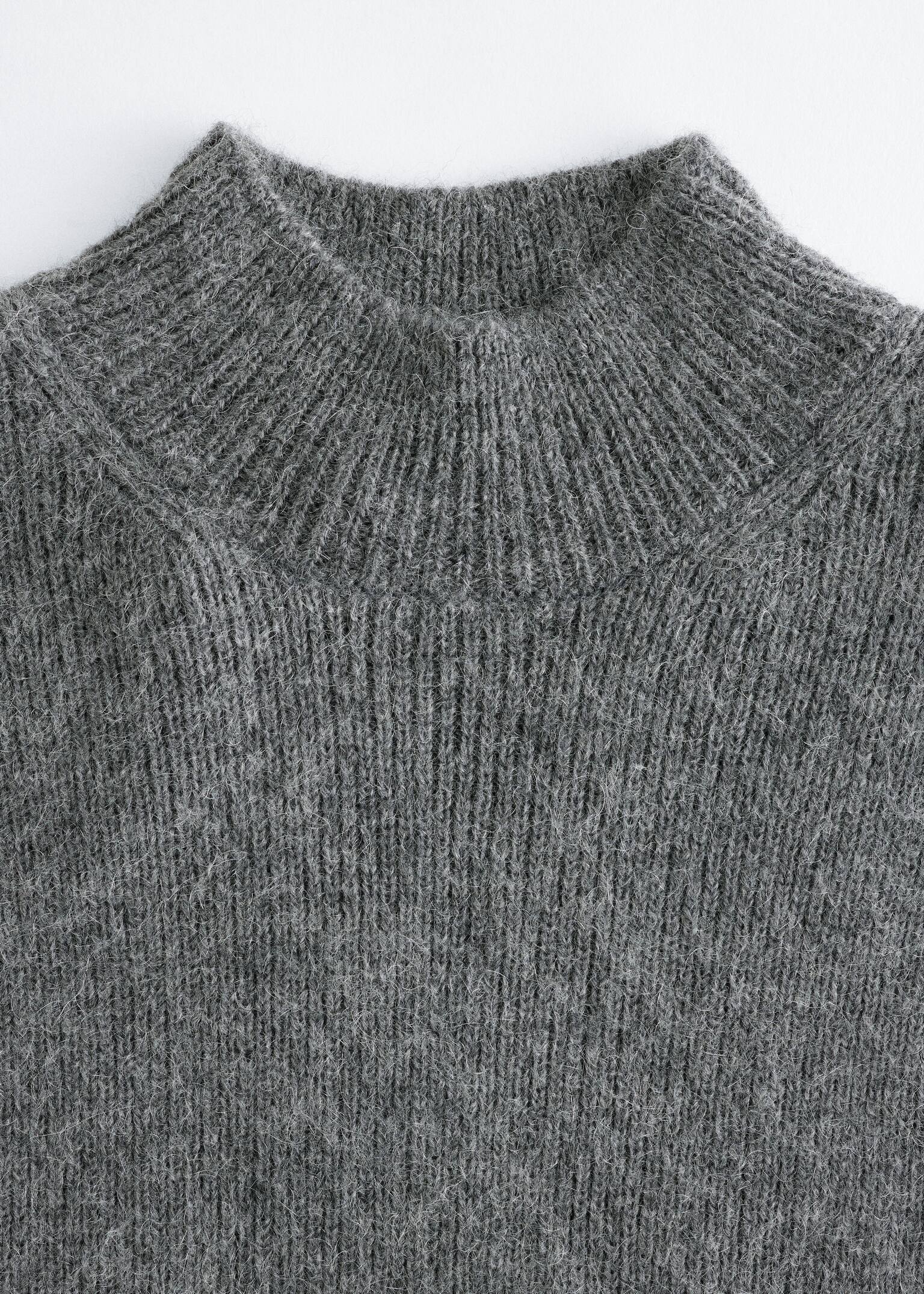 Guler Bib din Lână - Gri/Roșu/Bleumarin/Maro închis - 4