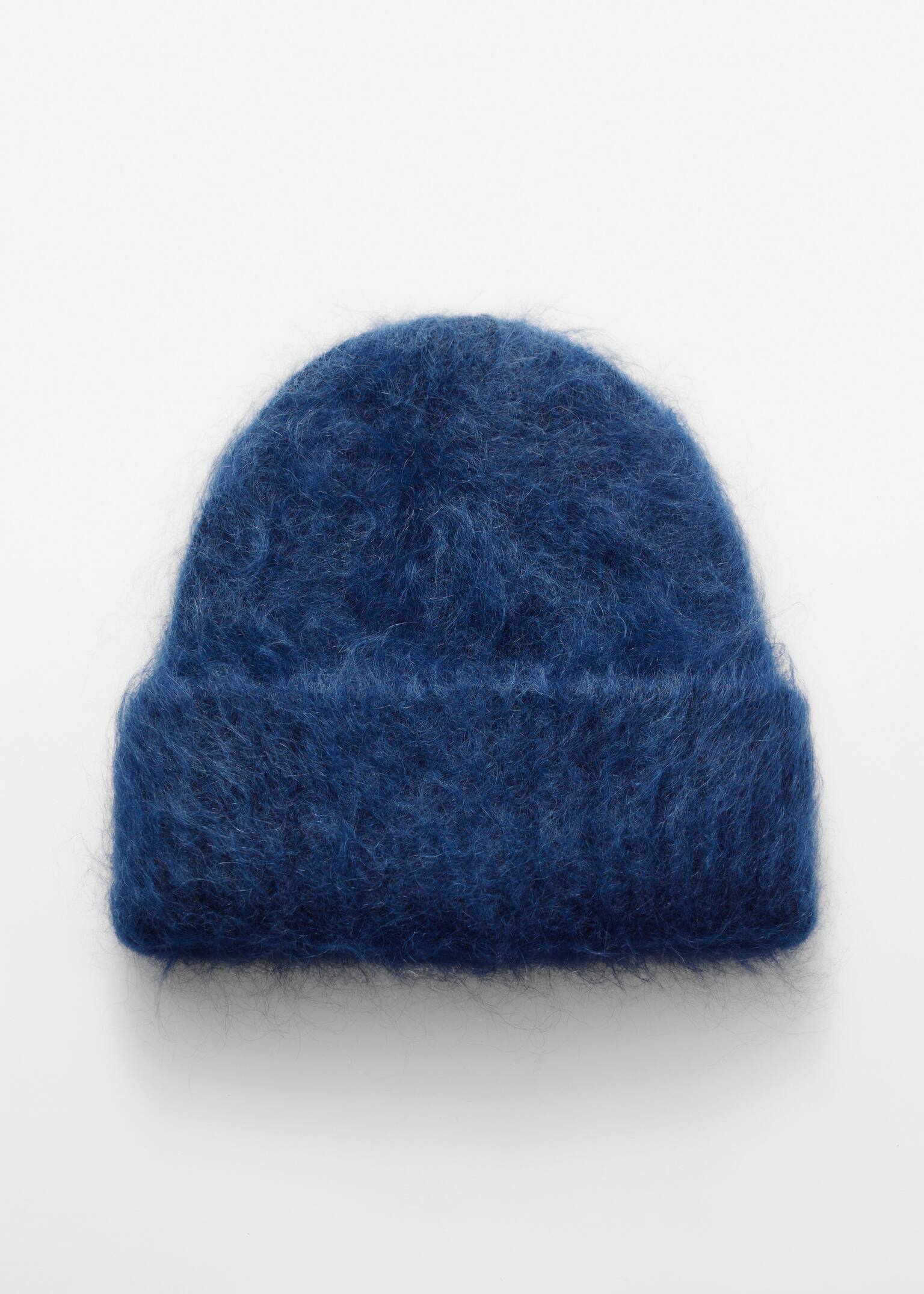 Căciulă din Amestec de Mohair Periat - Albastru închis