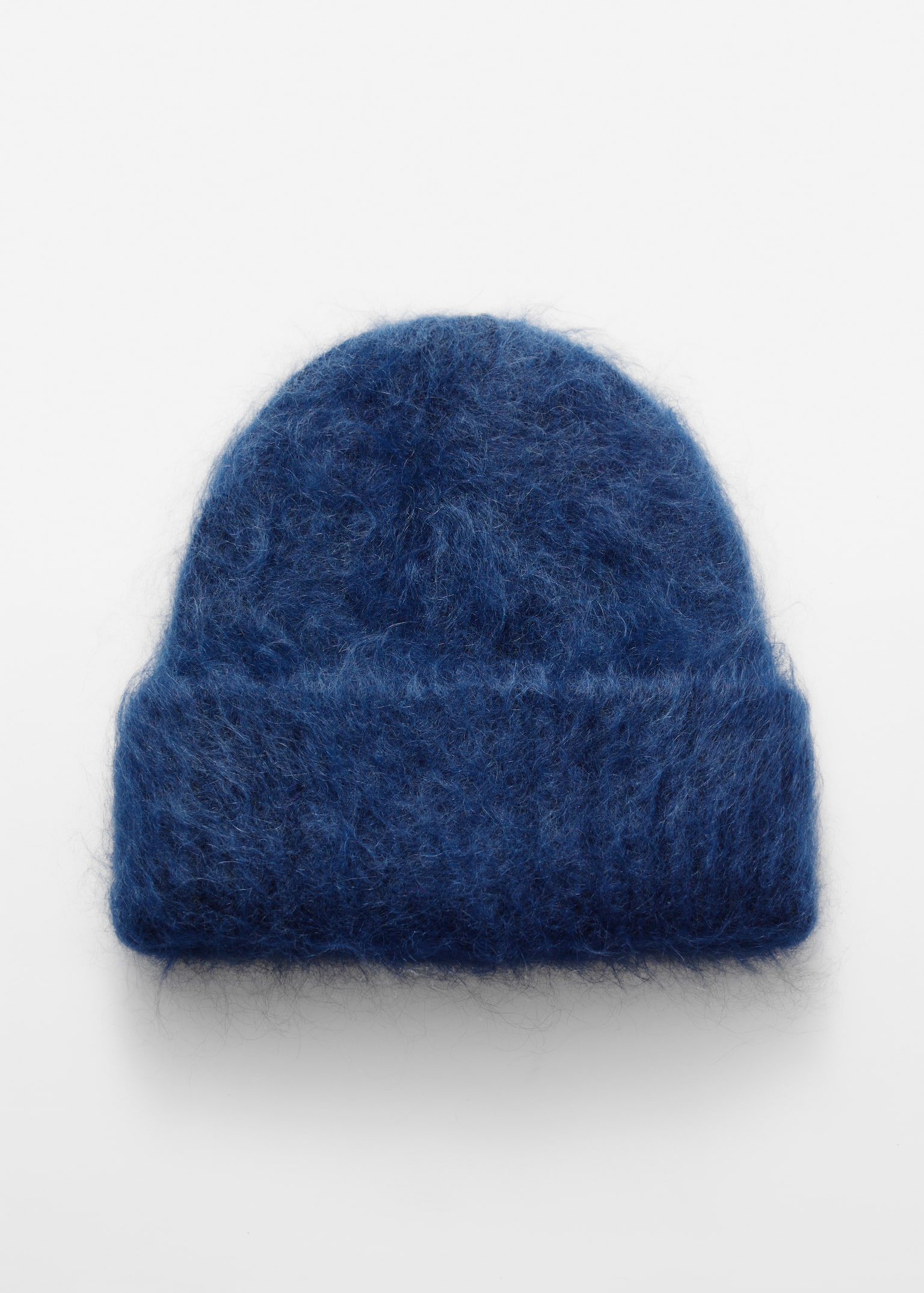 Brushed Mohair-Blend Beanie - Dark blue