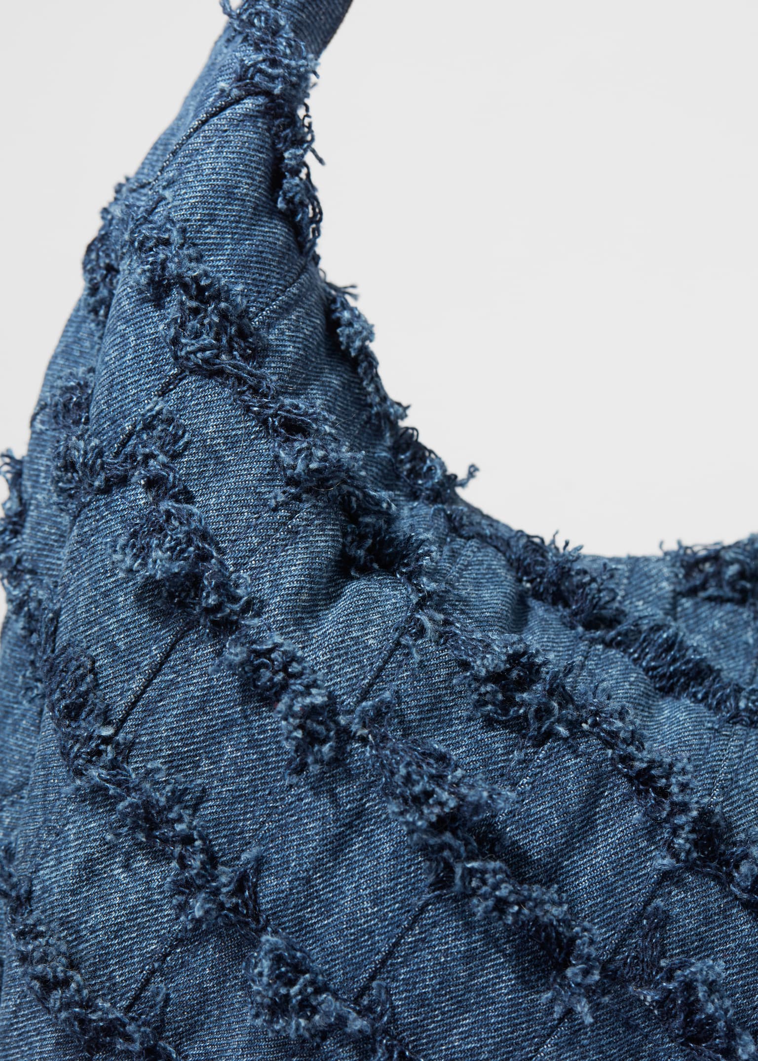 Braided Denim Tote Bag - Blue denim - 3