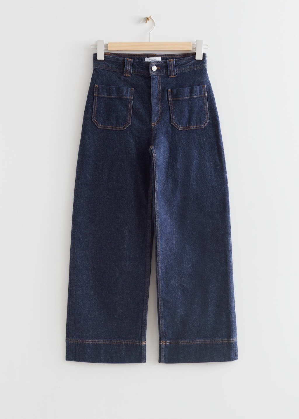 Flared Patch Pocket Jeans - Deep Blue - Still Life