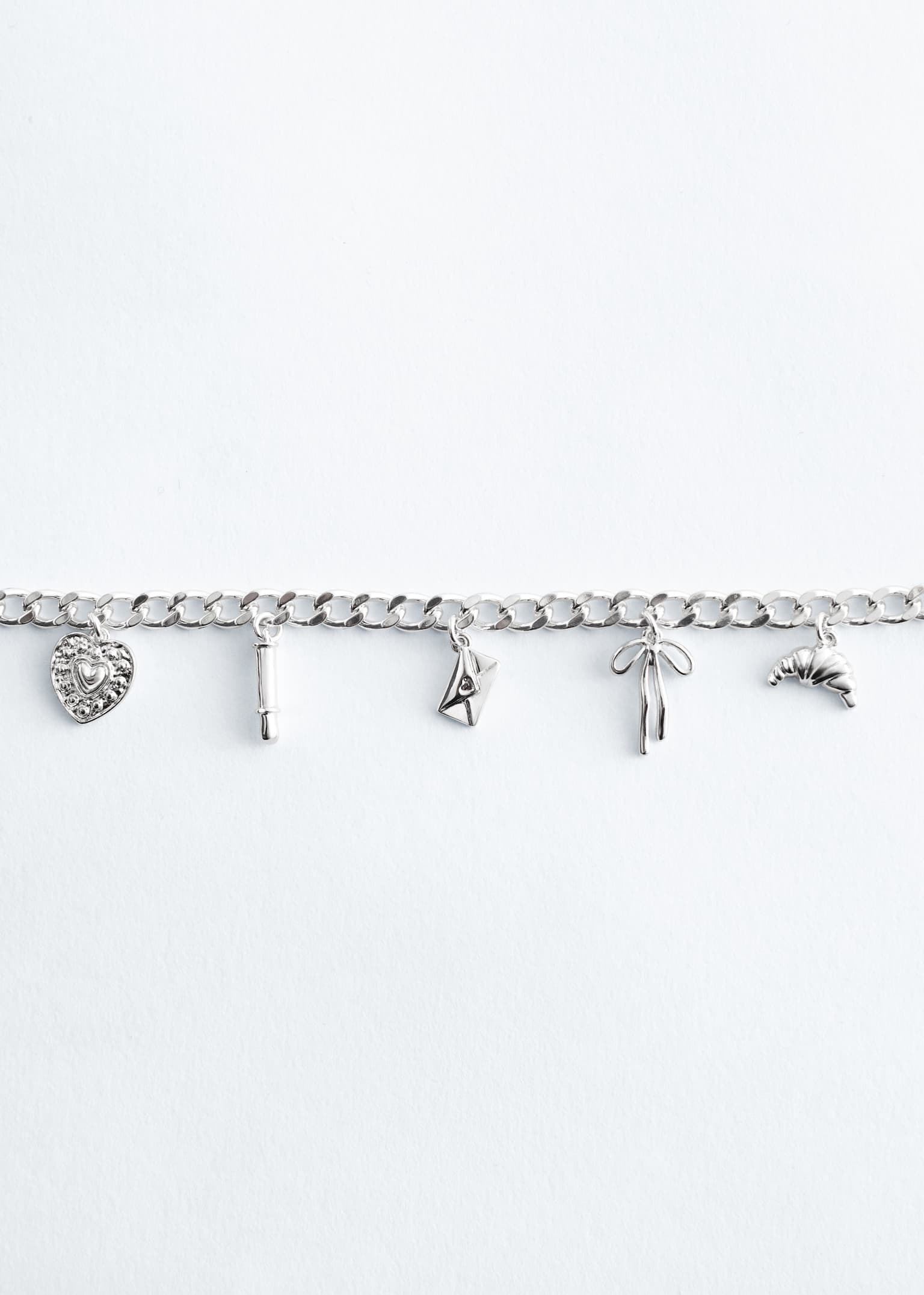 Curb Chain Charm Bracelet - Silver/Gold - 2