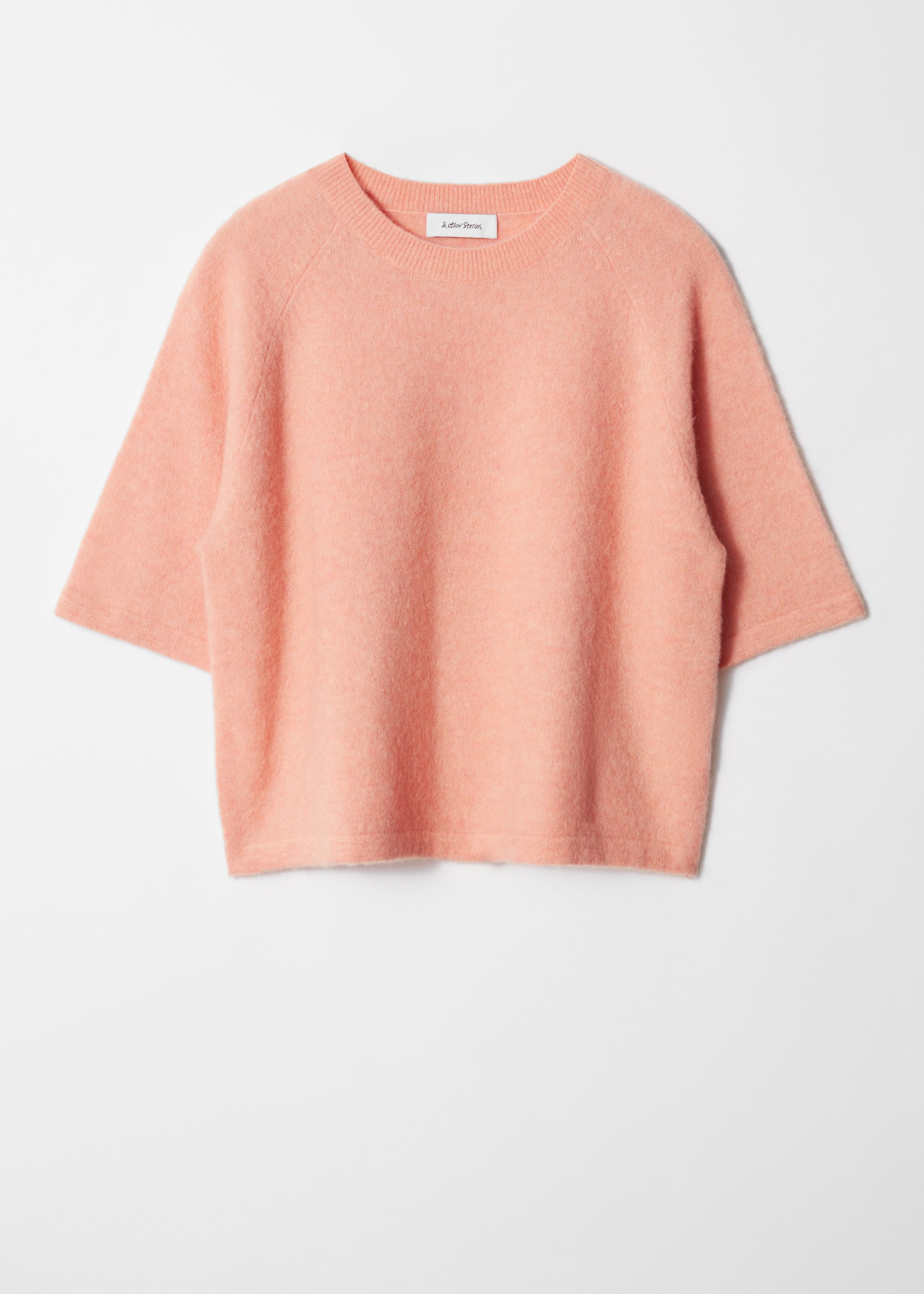 Visa större bild: Stickad topp i alpackablandning - Persika - DAM | H&M SE 5