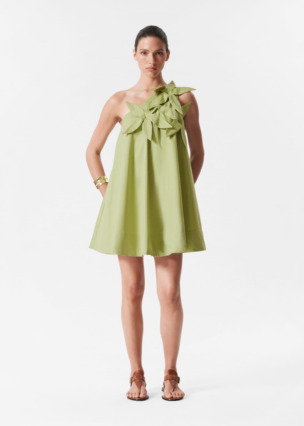 One-Shoulder Mini Dress - Sage Green - Lookbook
