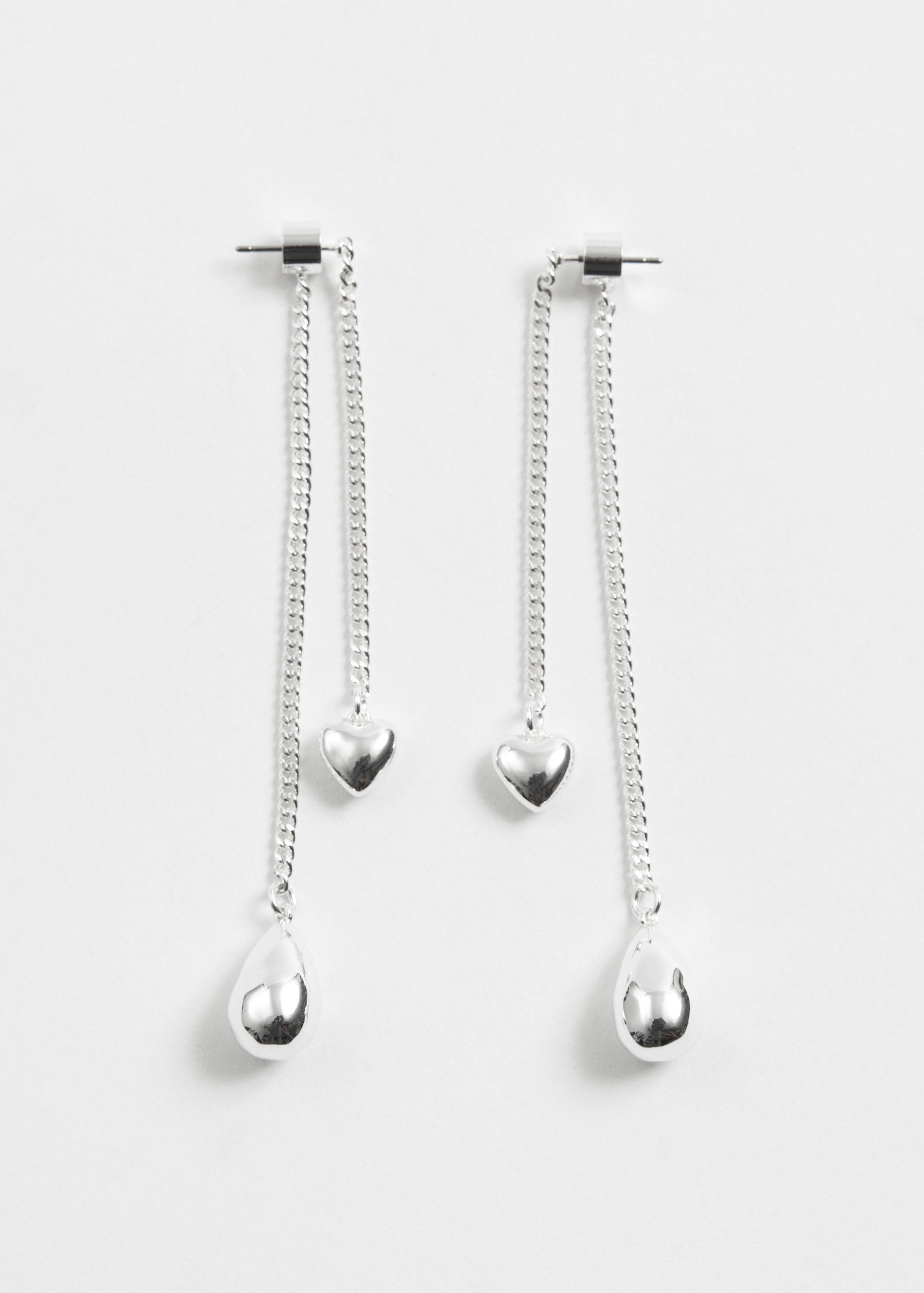 Dangling Heart Drop Earrings - Silver - Still Life