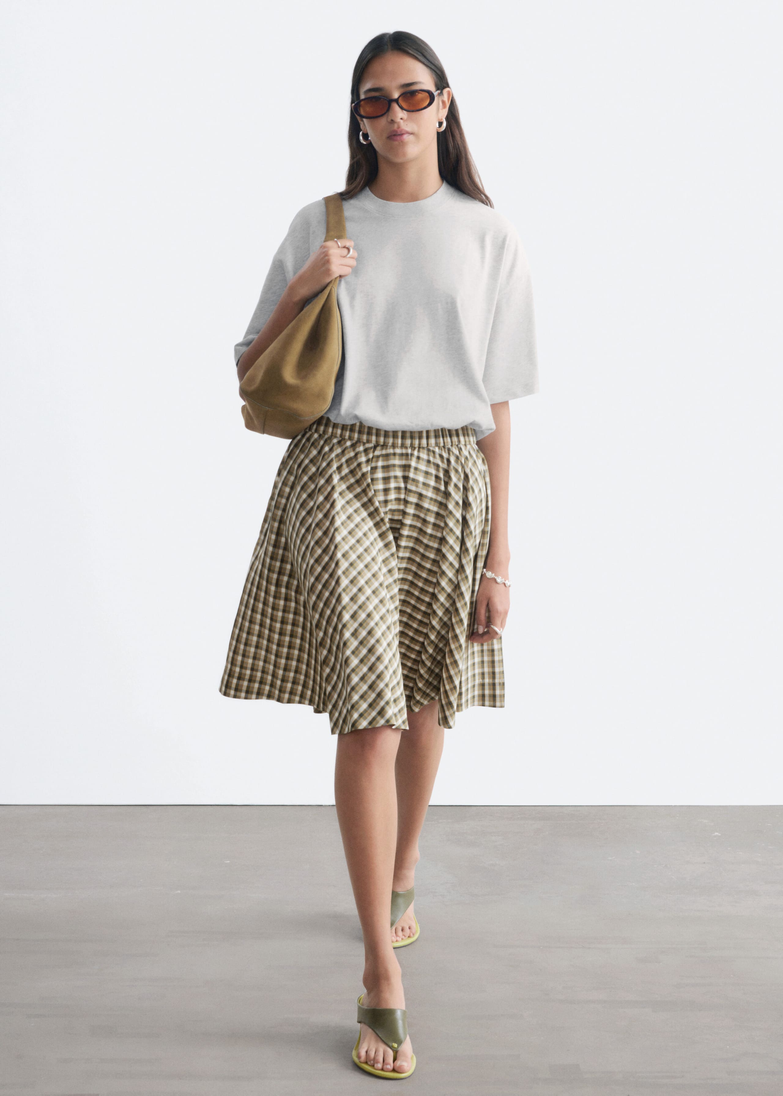Oversized katoenen T-shirt - Lichtblauw - Lookbook