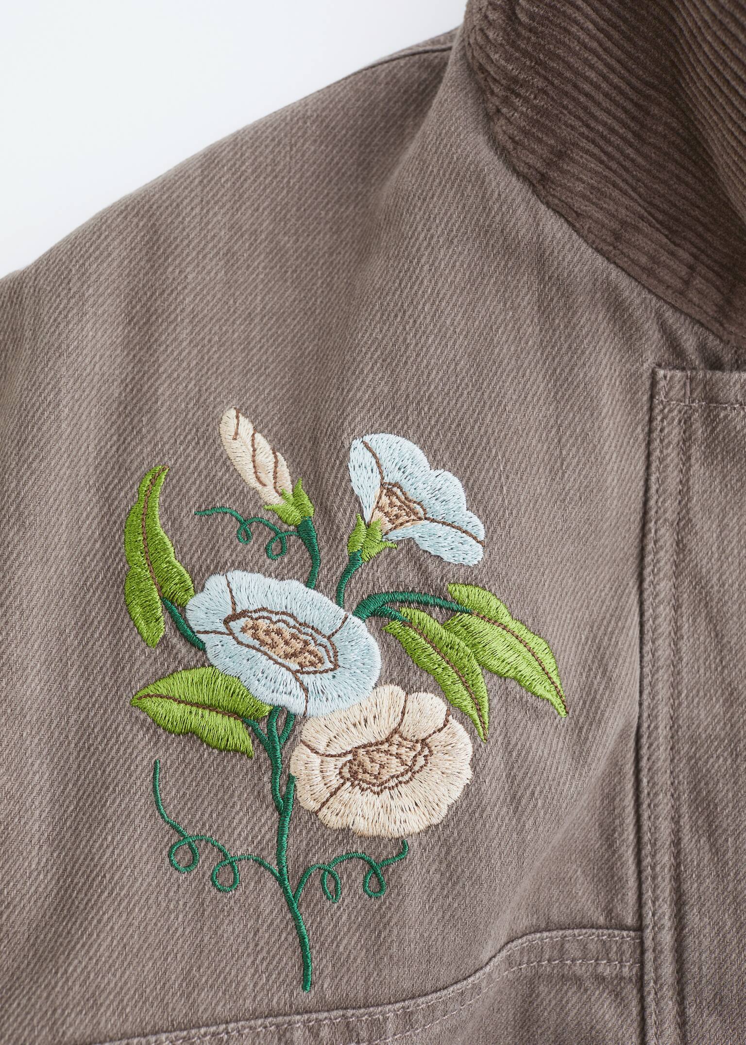 Embroidered Shirt Jacket - Mole/Embroidery - 8