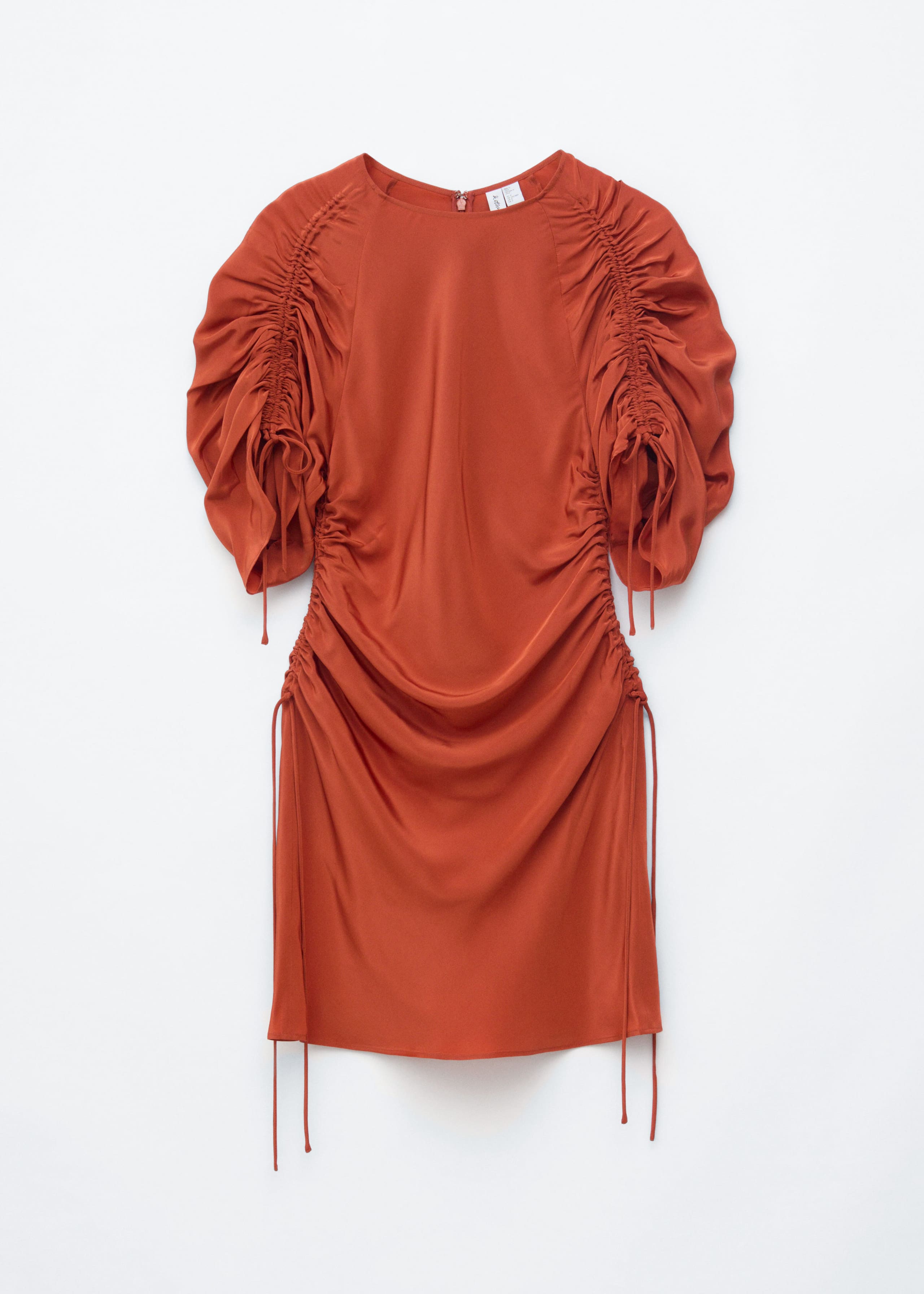 Image of Robe courte sculpturale à fronces