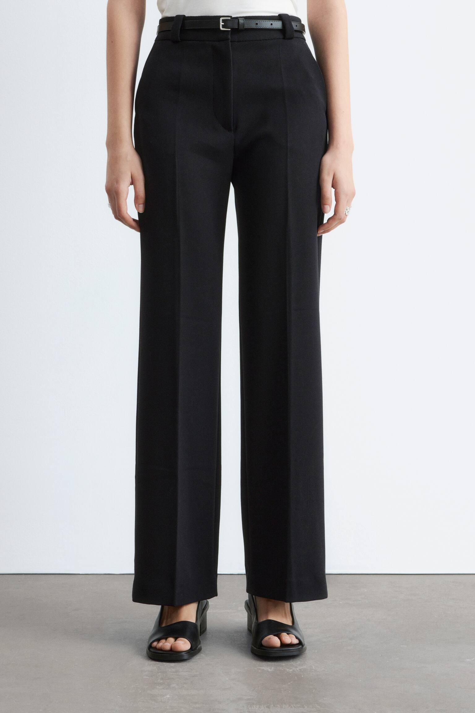 Rovné nohavice s pukmi - Čierna/Tmavozelená/Tmavohnedá/Námornícka modrá/Krémová - 6