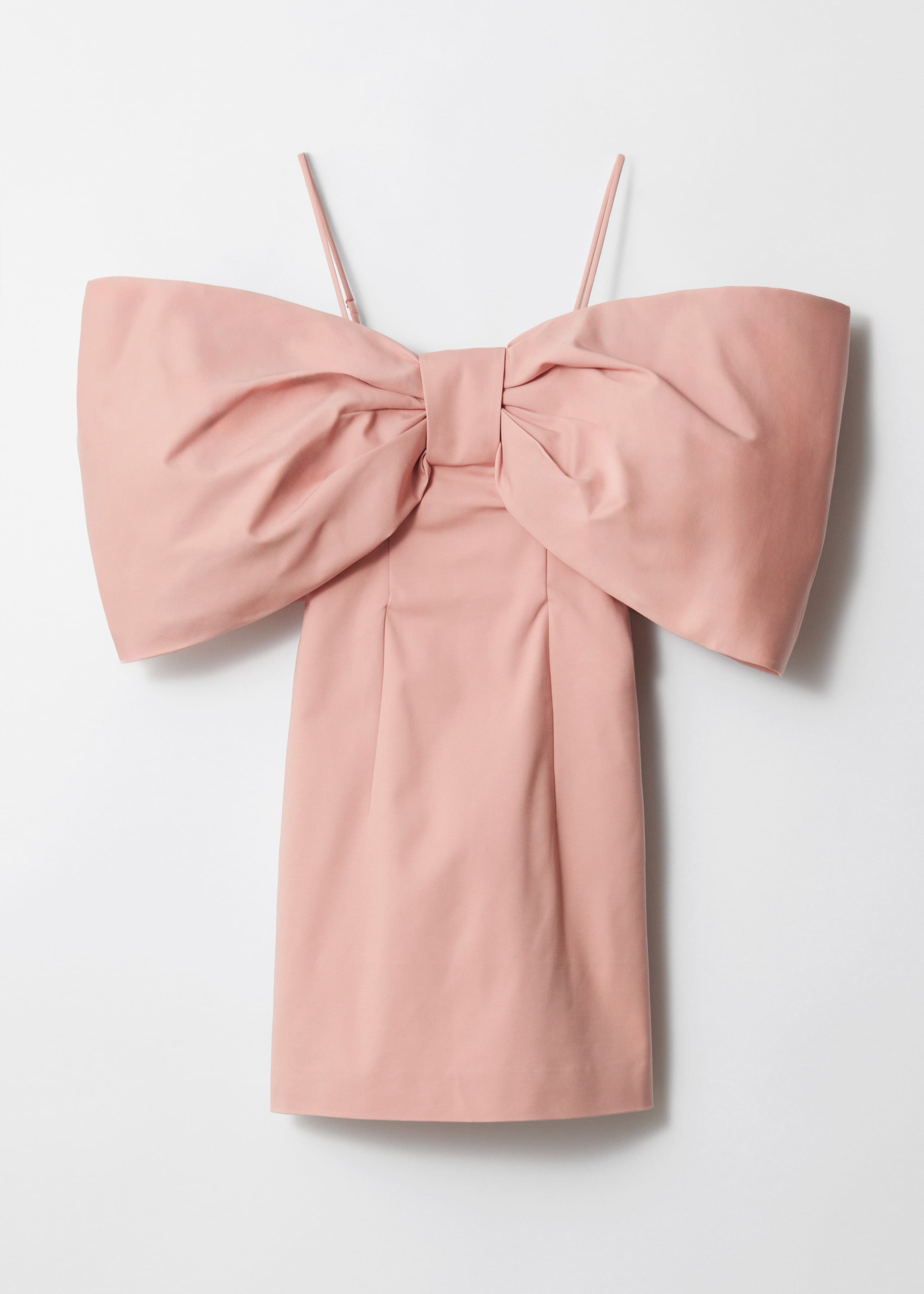 Oversized-Bow Off-Shoulder Mini Dress - Apricot - Still Life