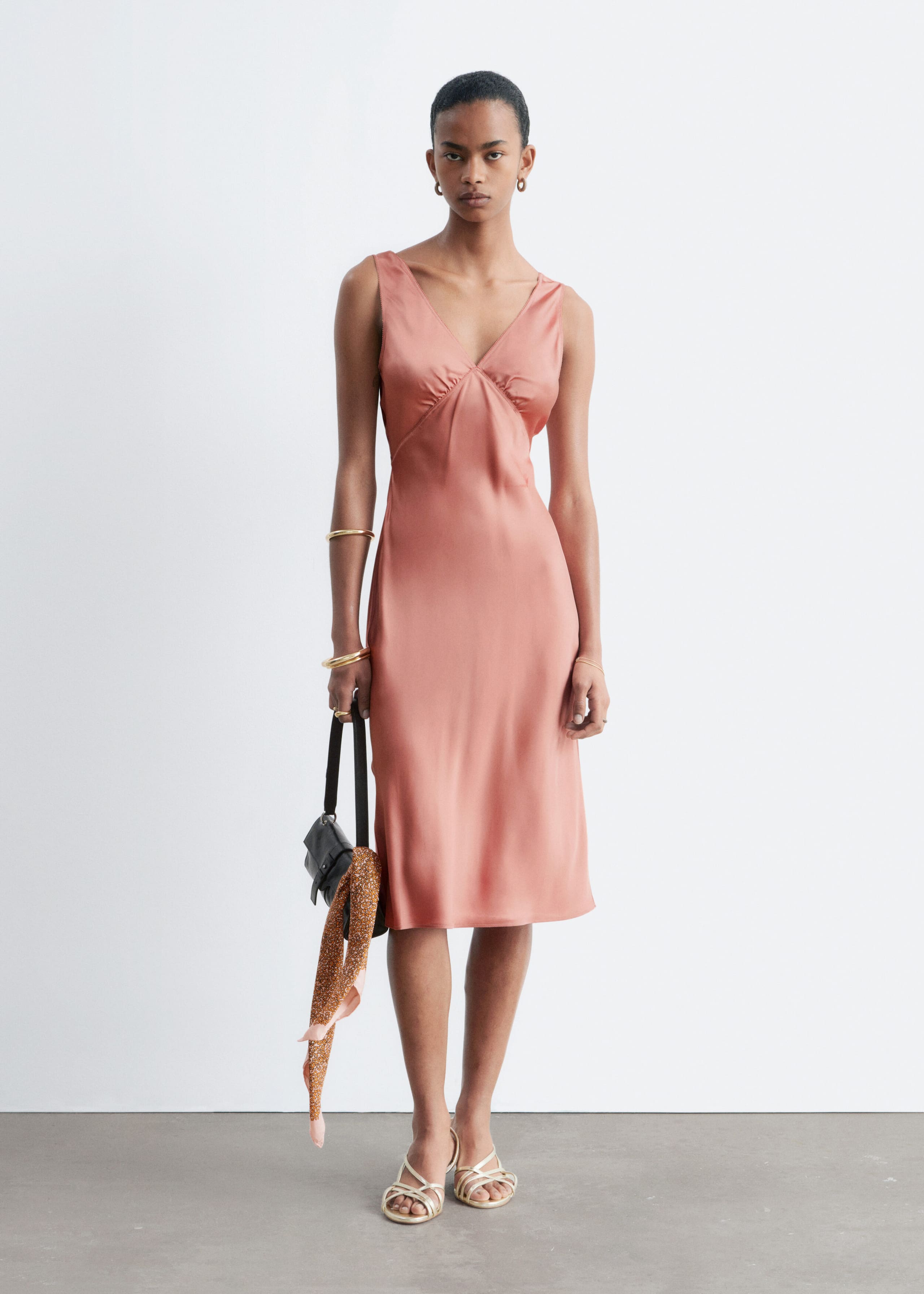 Image of V-Neck Slip Midi Dress