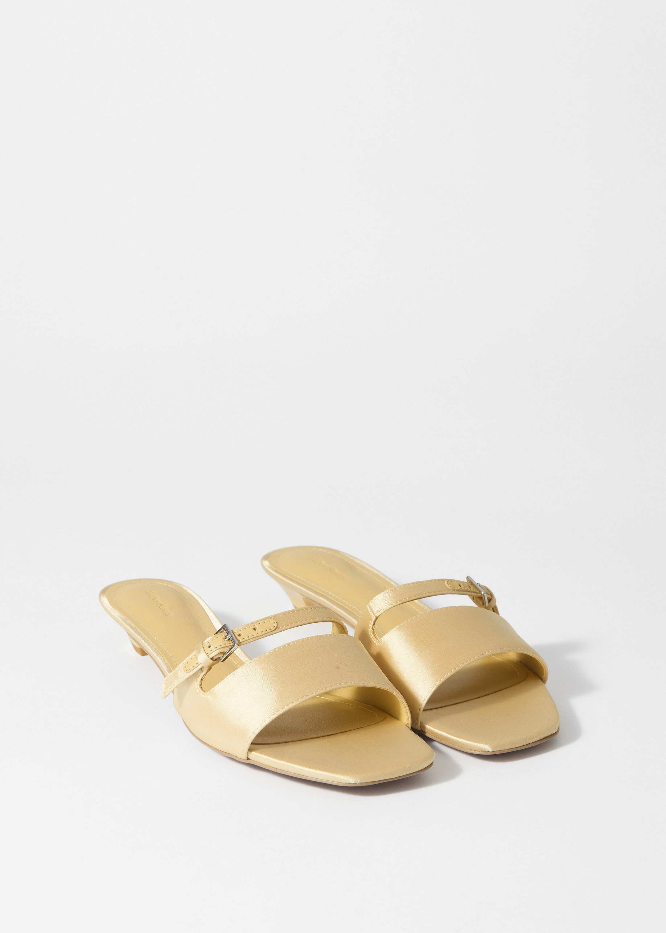 View larger image: Buckle-Embellished Leather Mules - Butter Yellow - Ladies | H&M GB 3