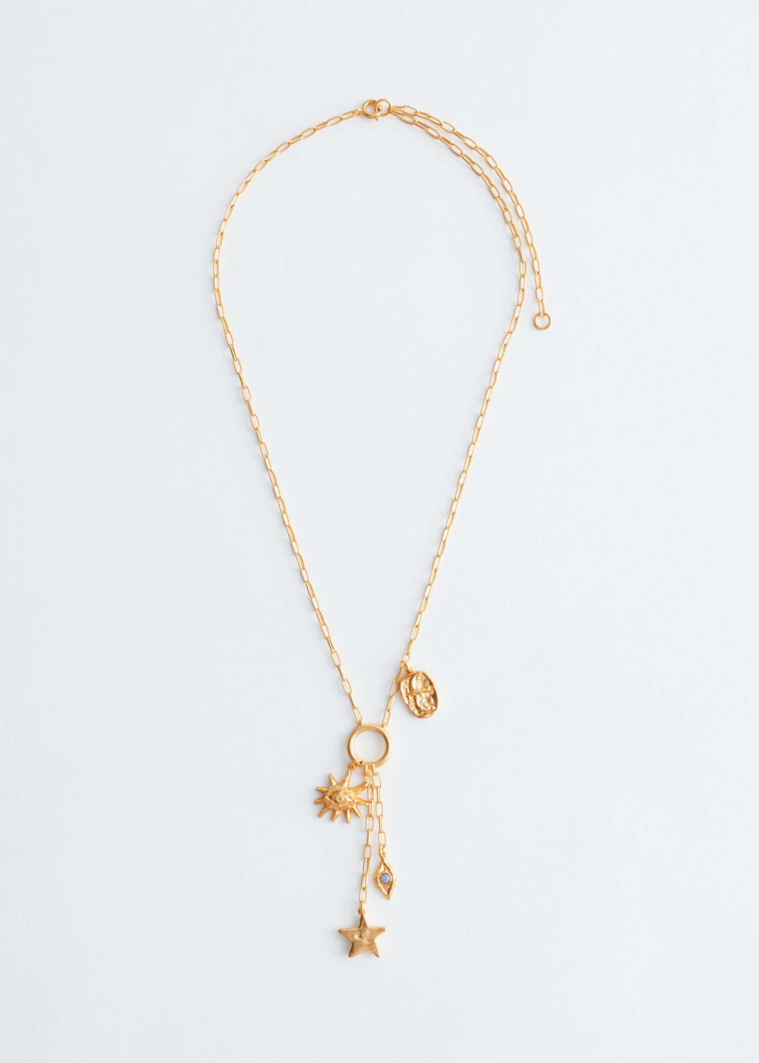 Y-Kette mit Anhängern - Gold