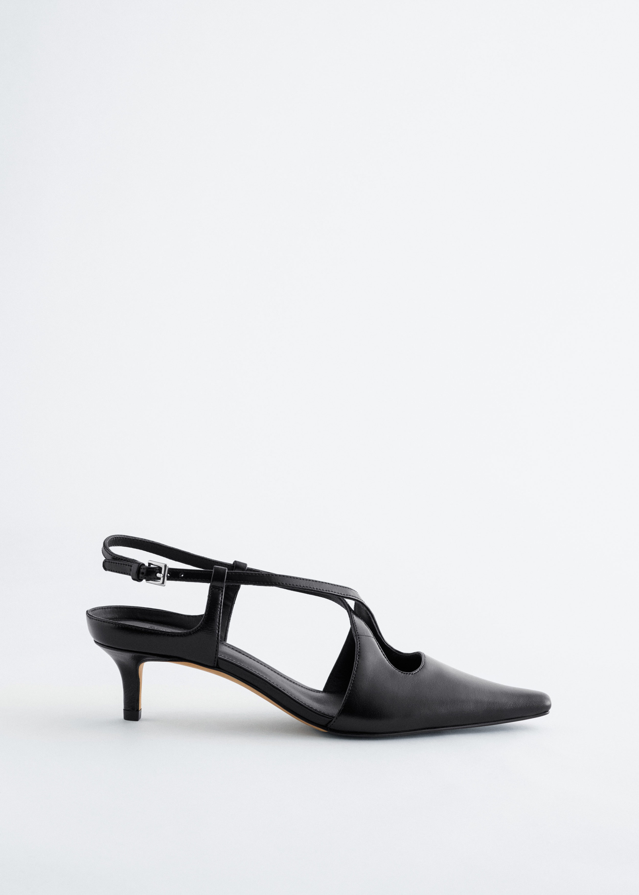 Criss-Cross Leather Slingback Pumps