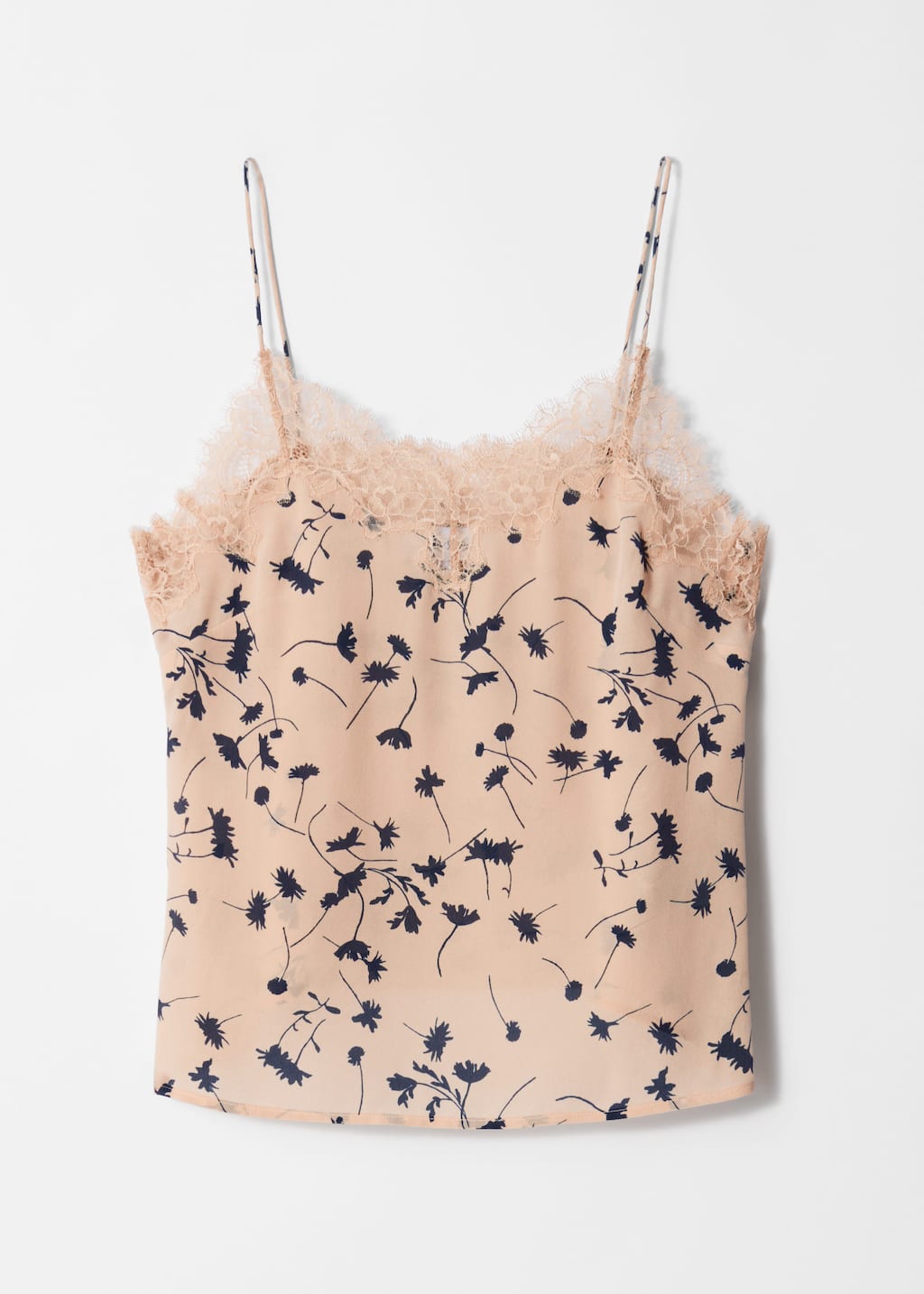 Silk Camisole Top - Beige/Black - Still Life