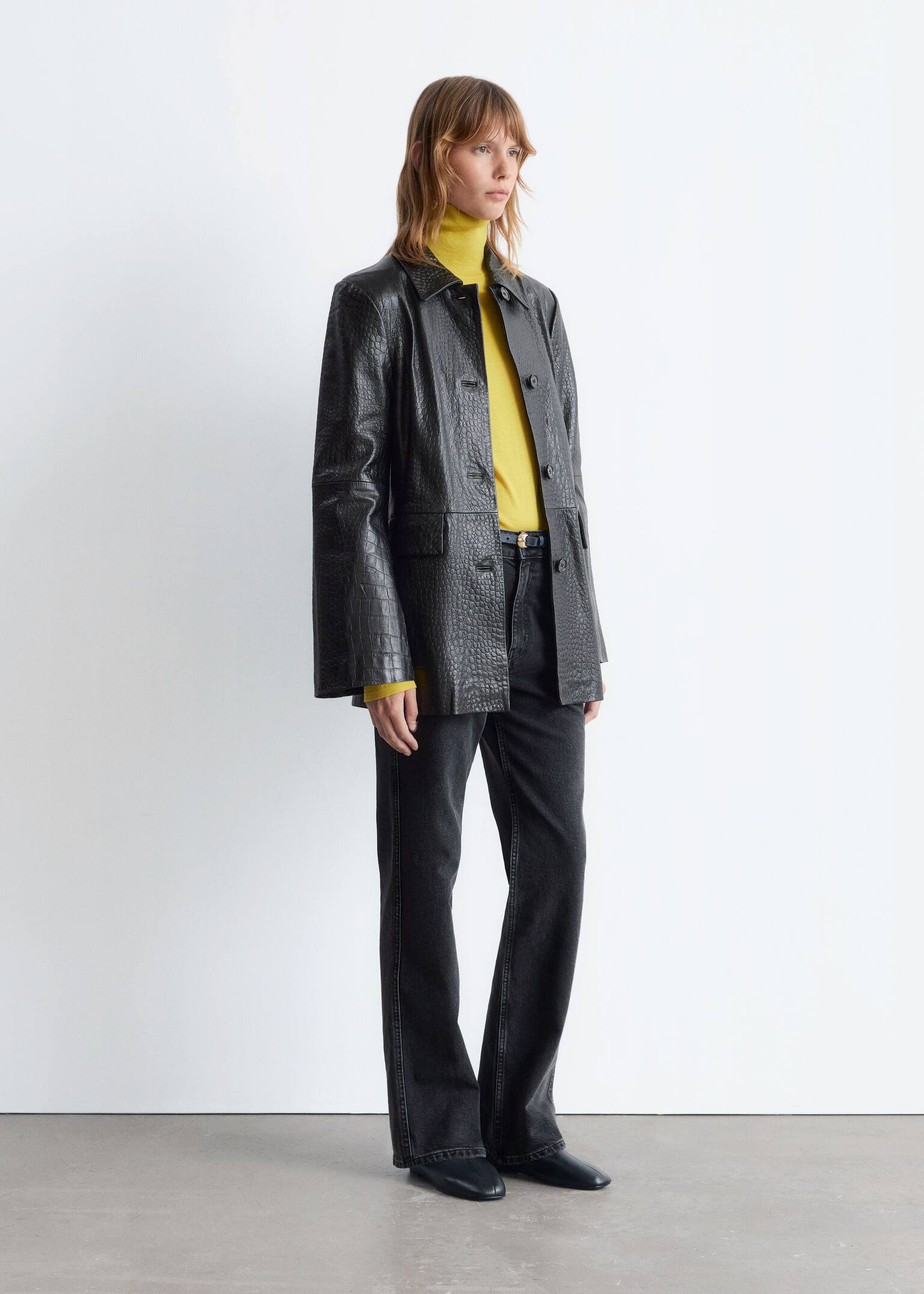 Jeans mit hohem Bund und weitem Bein - Schwarz/Hellblau/Mittelblaue Waschung - 5