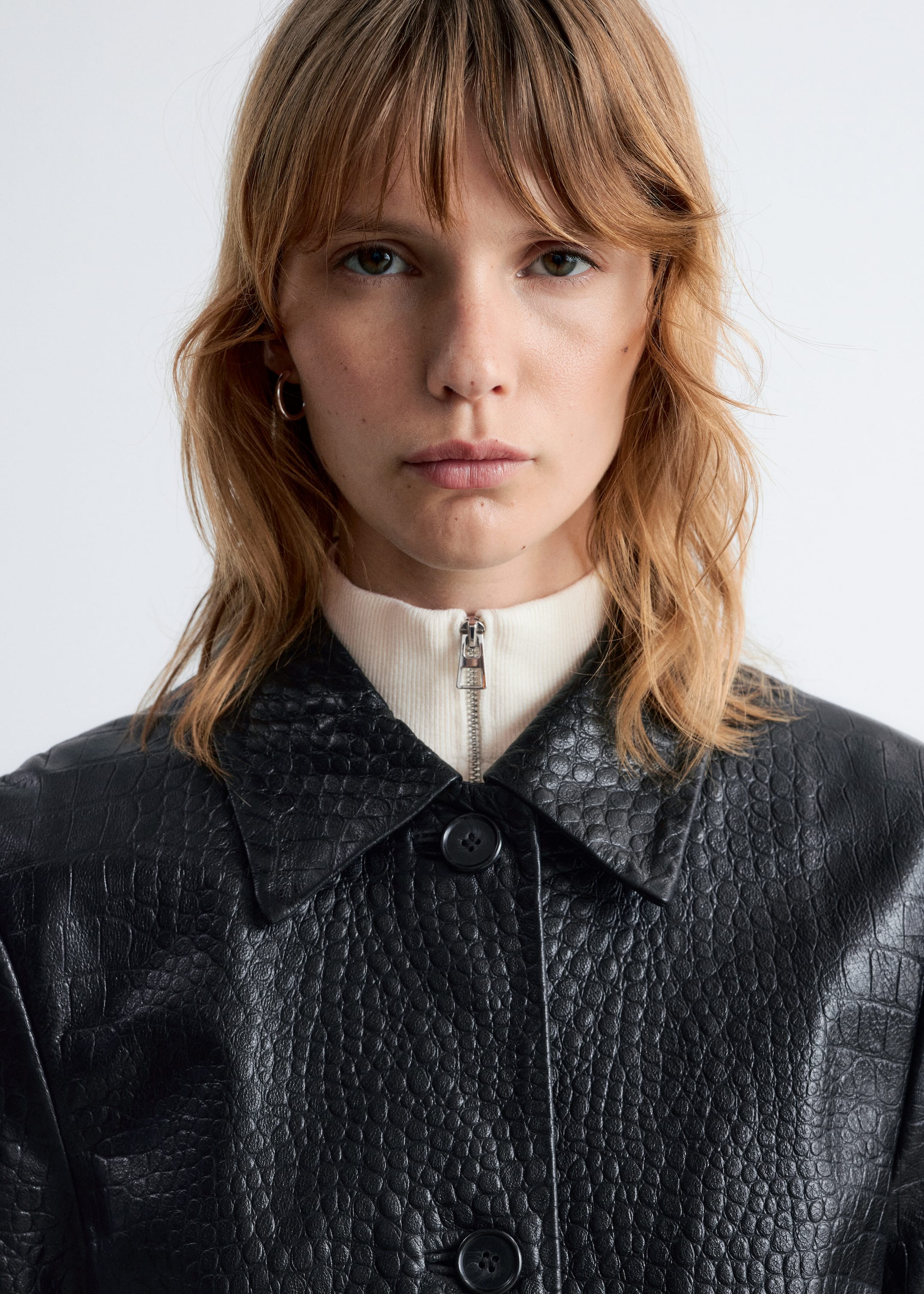 Agrandir l'image: Veste en cuir - Croco noir - FEMME | H&M CH 3
