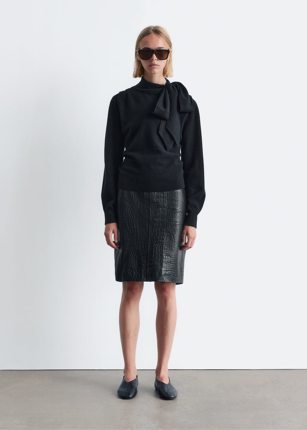 Image of Merino Tie-Neck Jumper