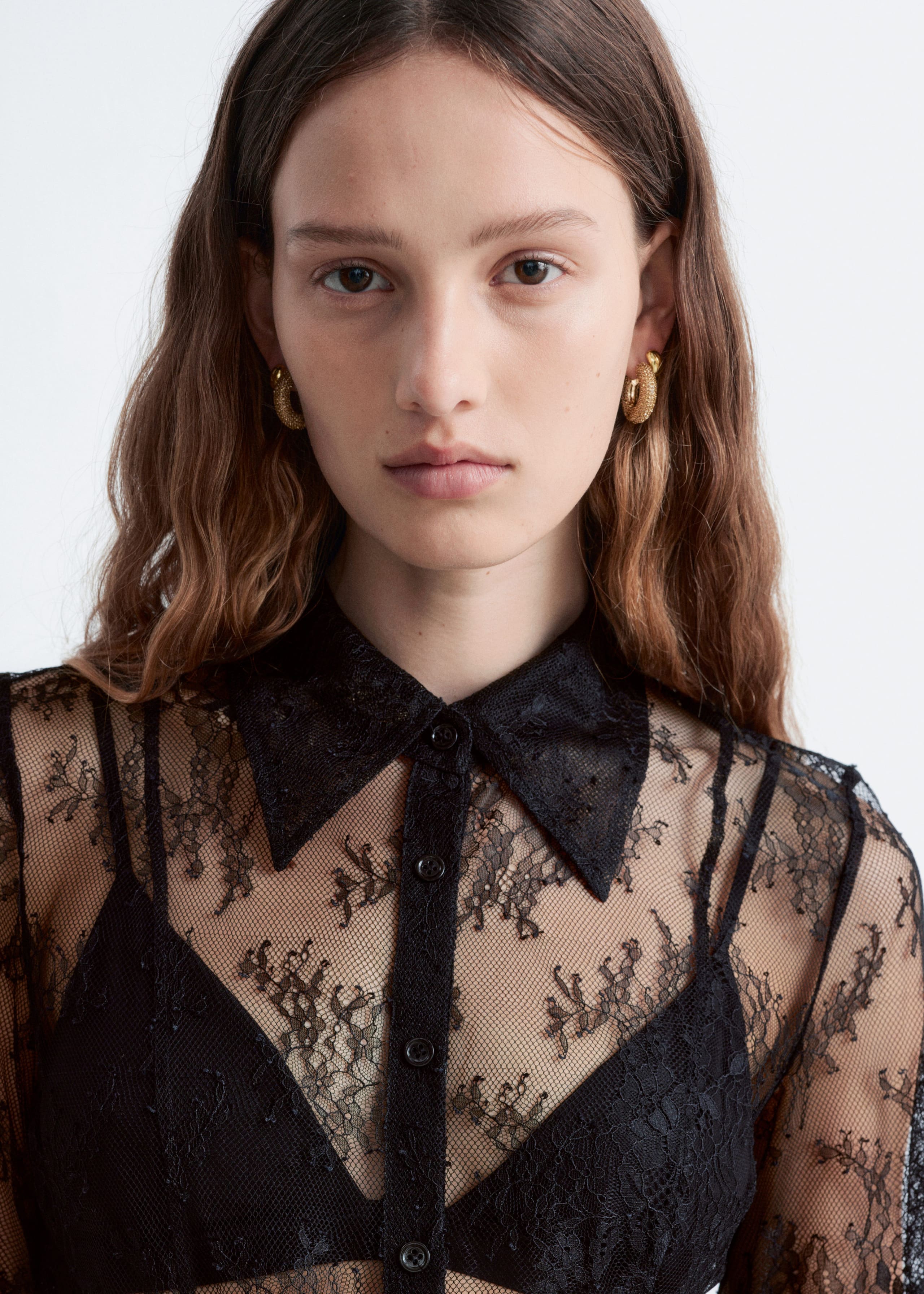 Image of Tapered Lace Shirt