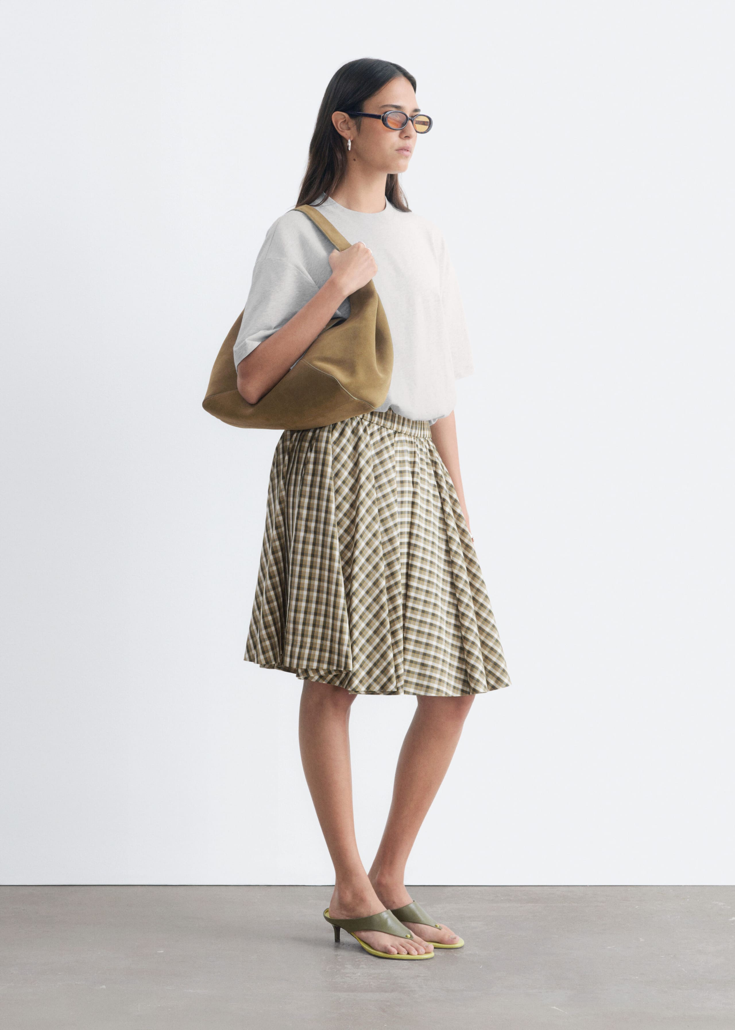 Oversized katoenen T-shirt - Lichtblauw - Lookbook
