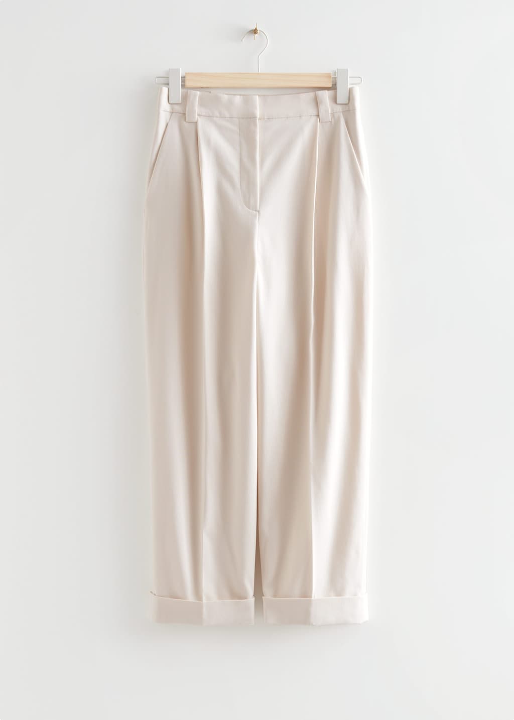 TaperedHighWaistTrousers - Beige - Natura morta